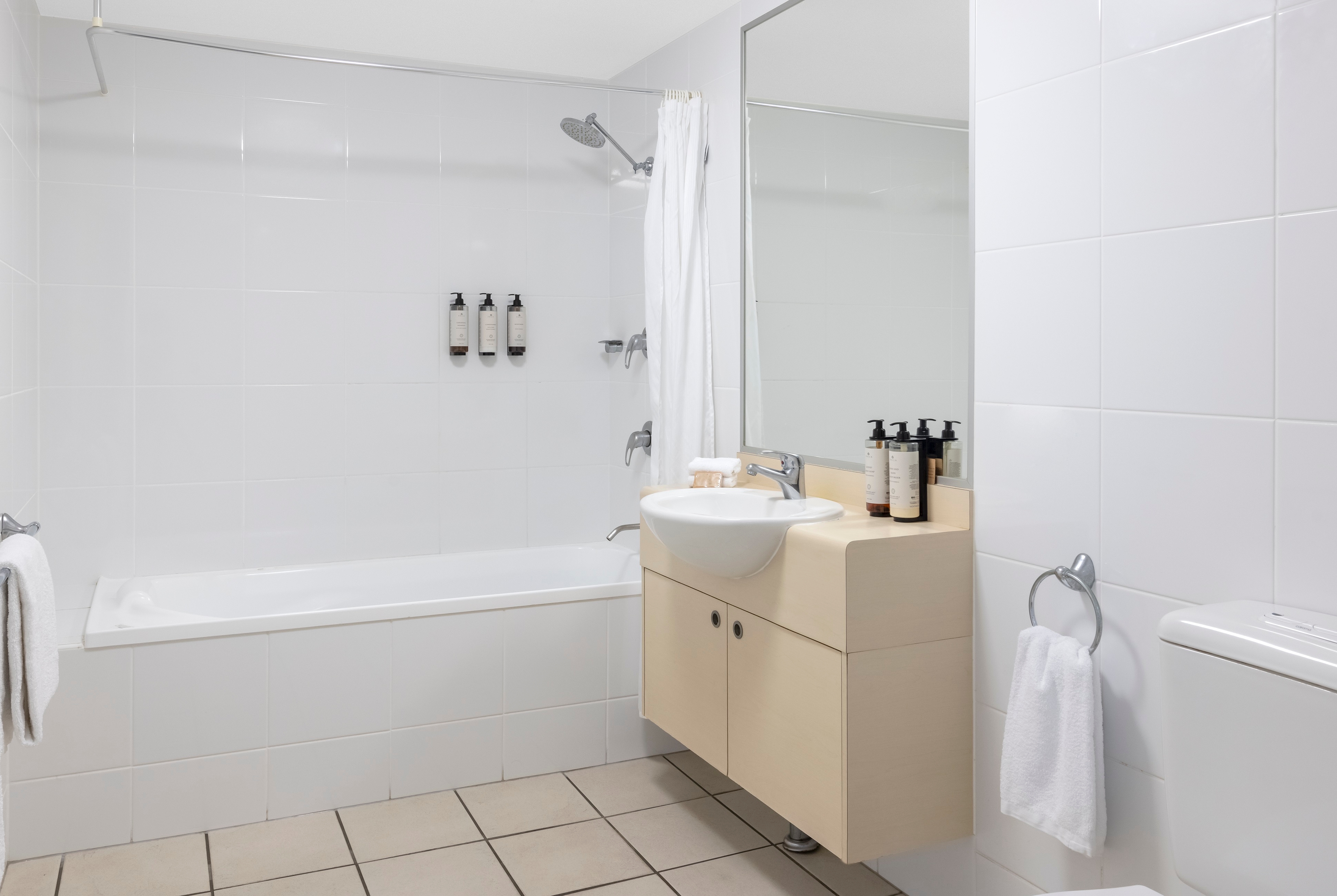 Guest room bath at the Ramada By Wyndham Marcoola Beach in Marcoola, Other than US/Canada