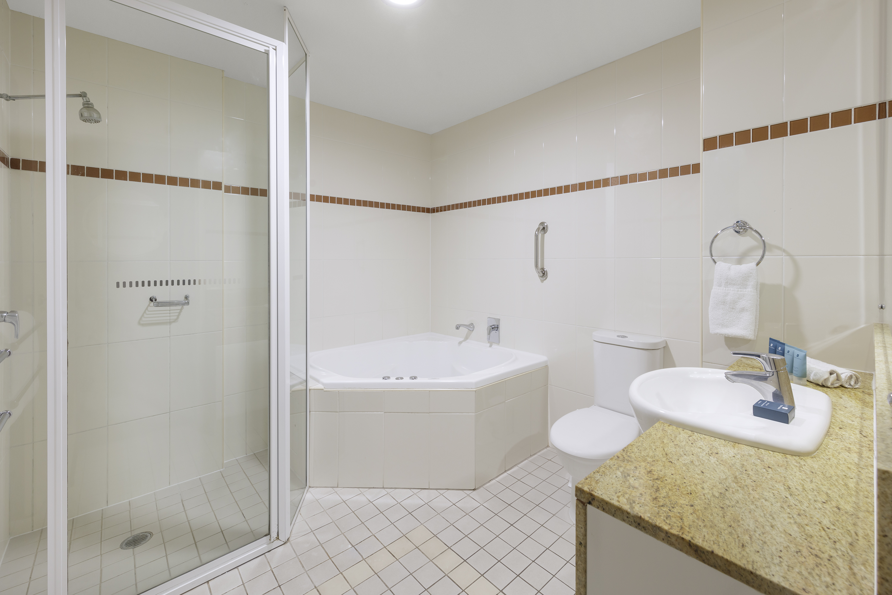 Guest room bath at the Ramada Resort by Wyndham Shoal Bay in Shoal Bay, Other than US/Canada