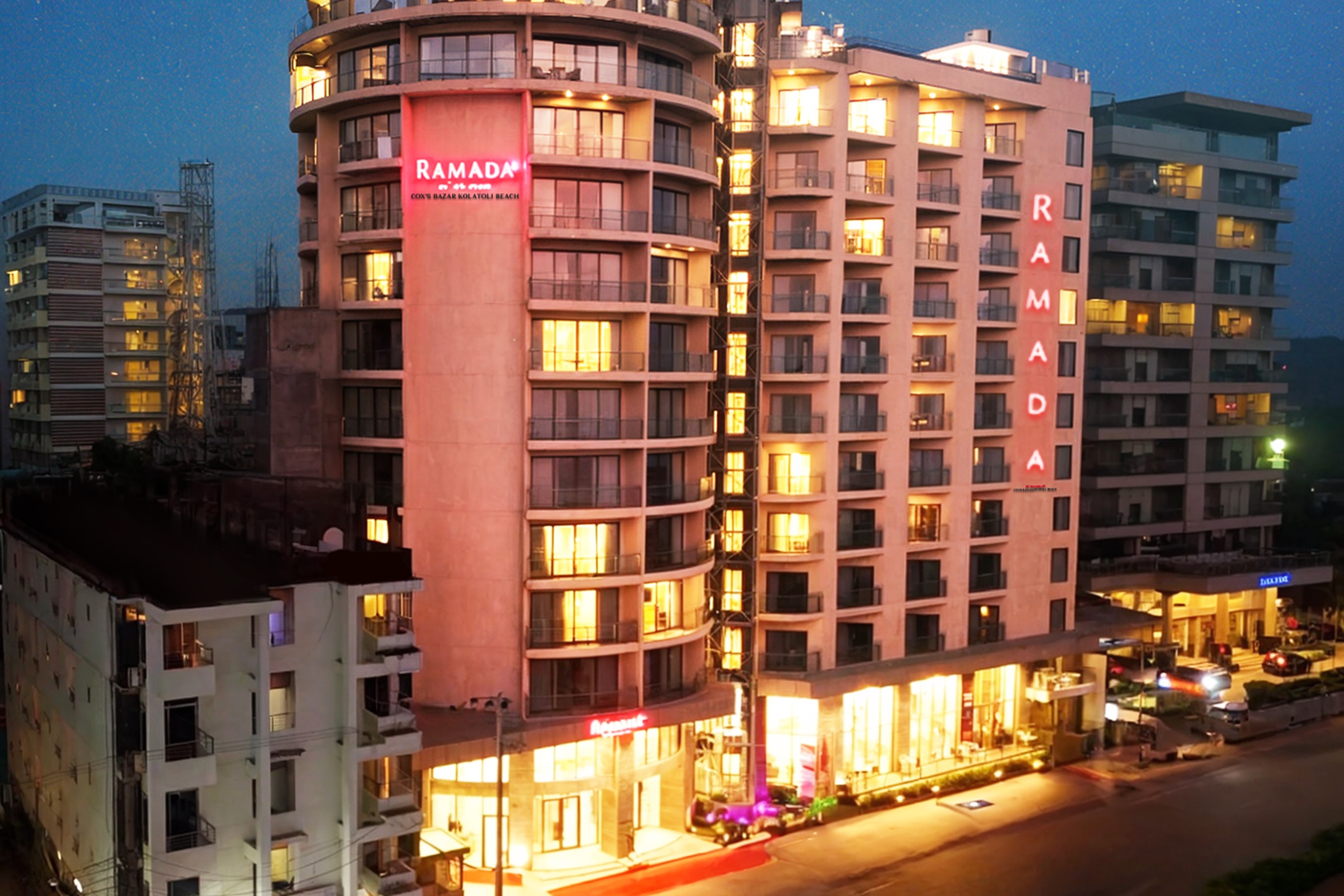 Exterior Night Image of Ramada by Wyndham Cox's Bazar Kolatoli Beach hotel in Coxs Bazar, Other than US/Canada