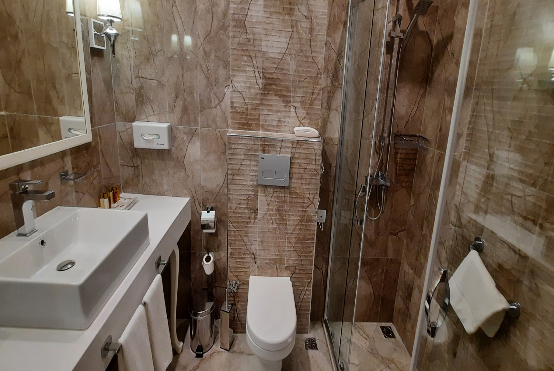 Guest room bath at the Ramada by Wyndham Plovdiv Trimontium in Plovdiv, Other than US/Canada