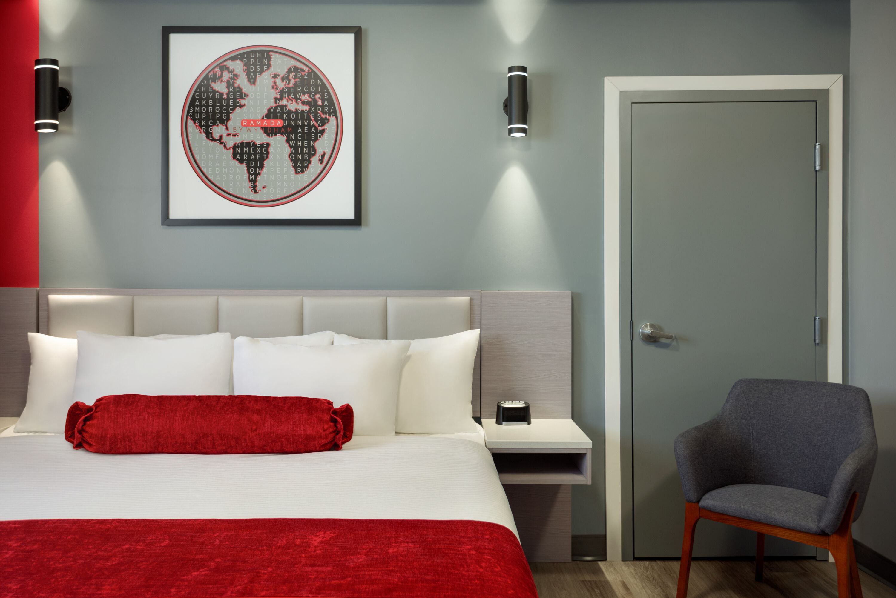 Guest room at the Ramada by Wyndham West Edmonton Hotel & Suites in Edmonton, Alberta