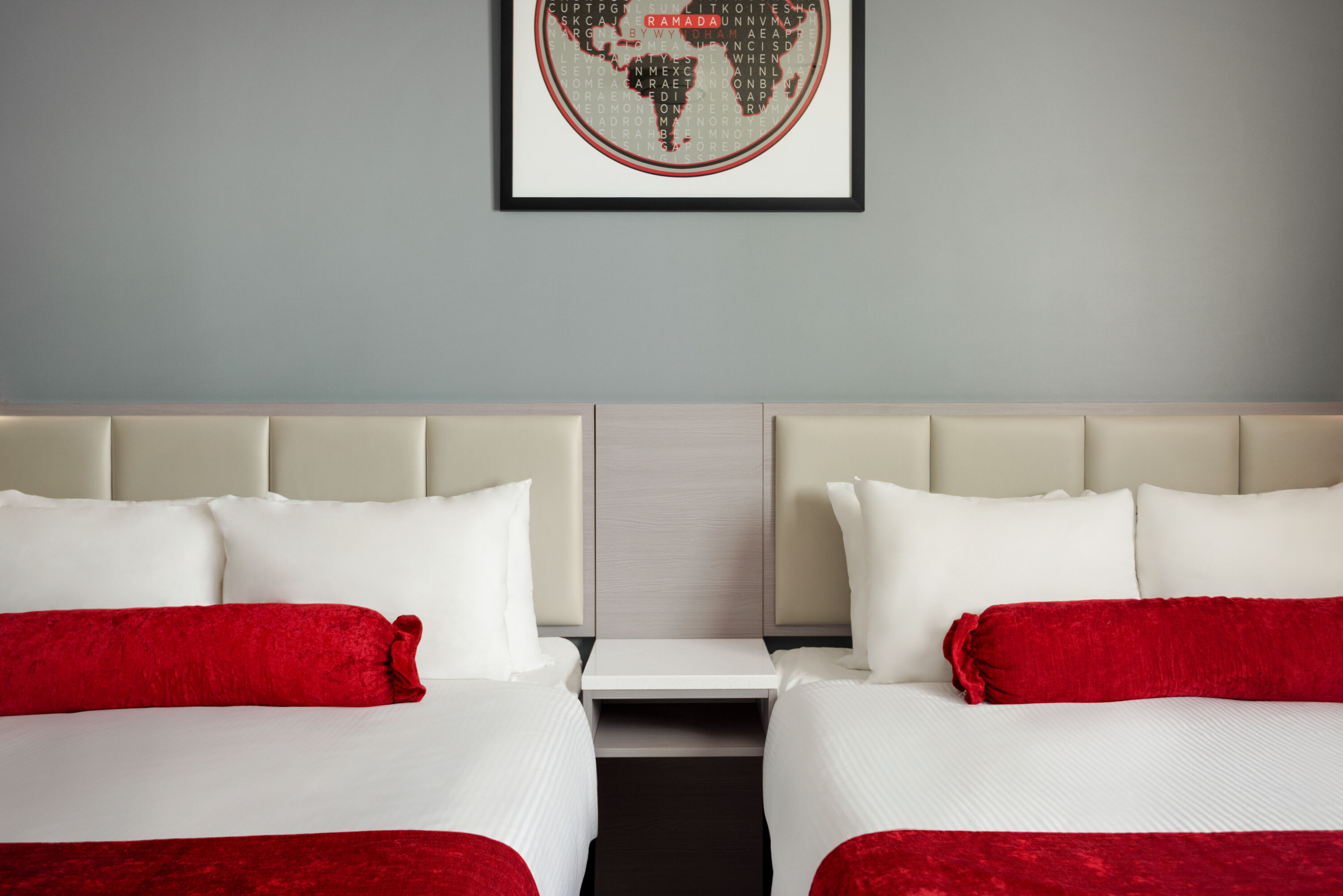 Guest room at the Ramada by Wyndham West Edmonton Hotel & Suites in Edmonton, Alberta