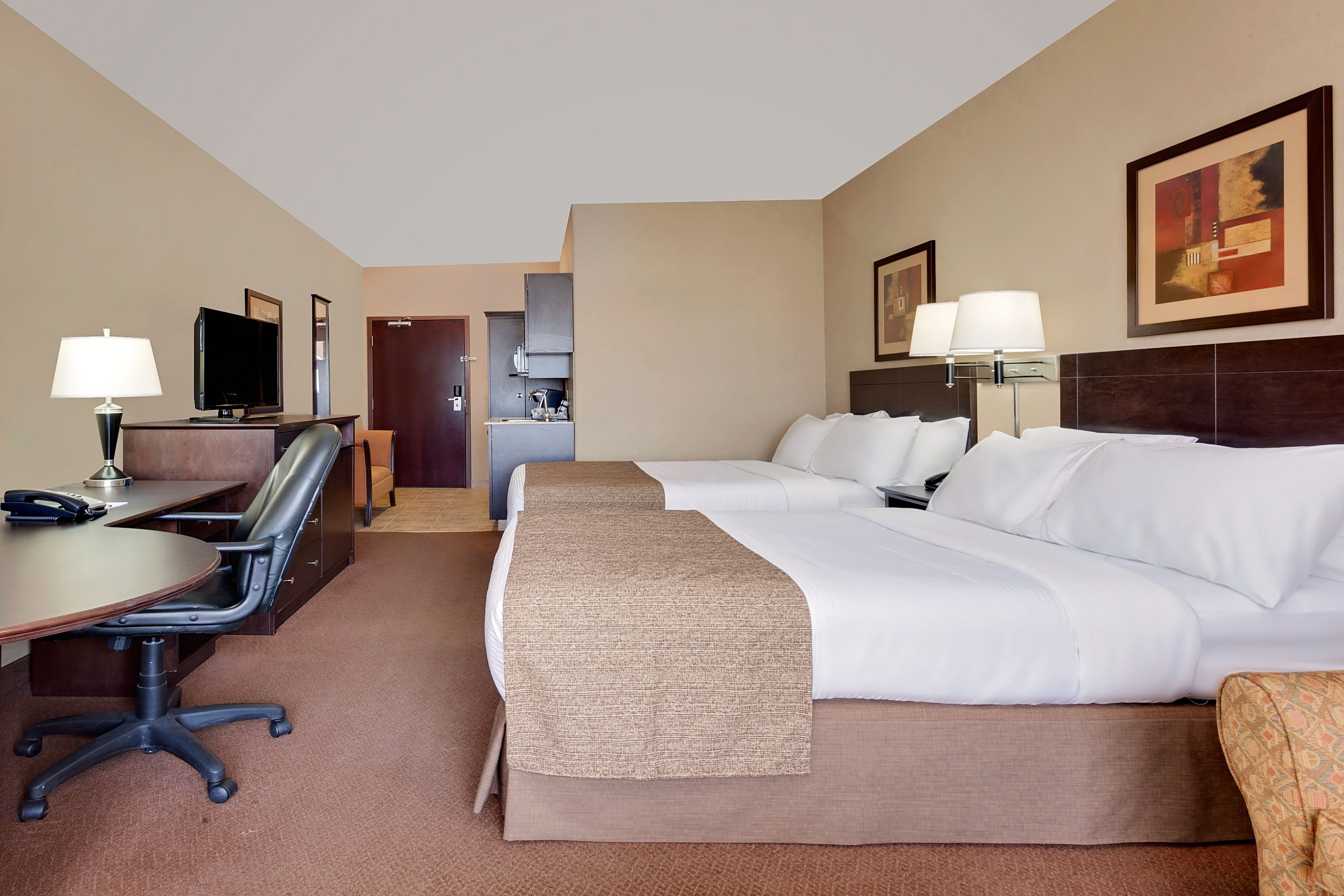 Guest room at the Ramada by Wyndham Stettler in Stettler, Alberta