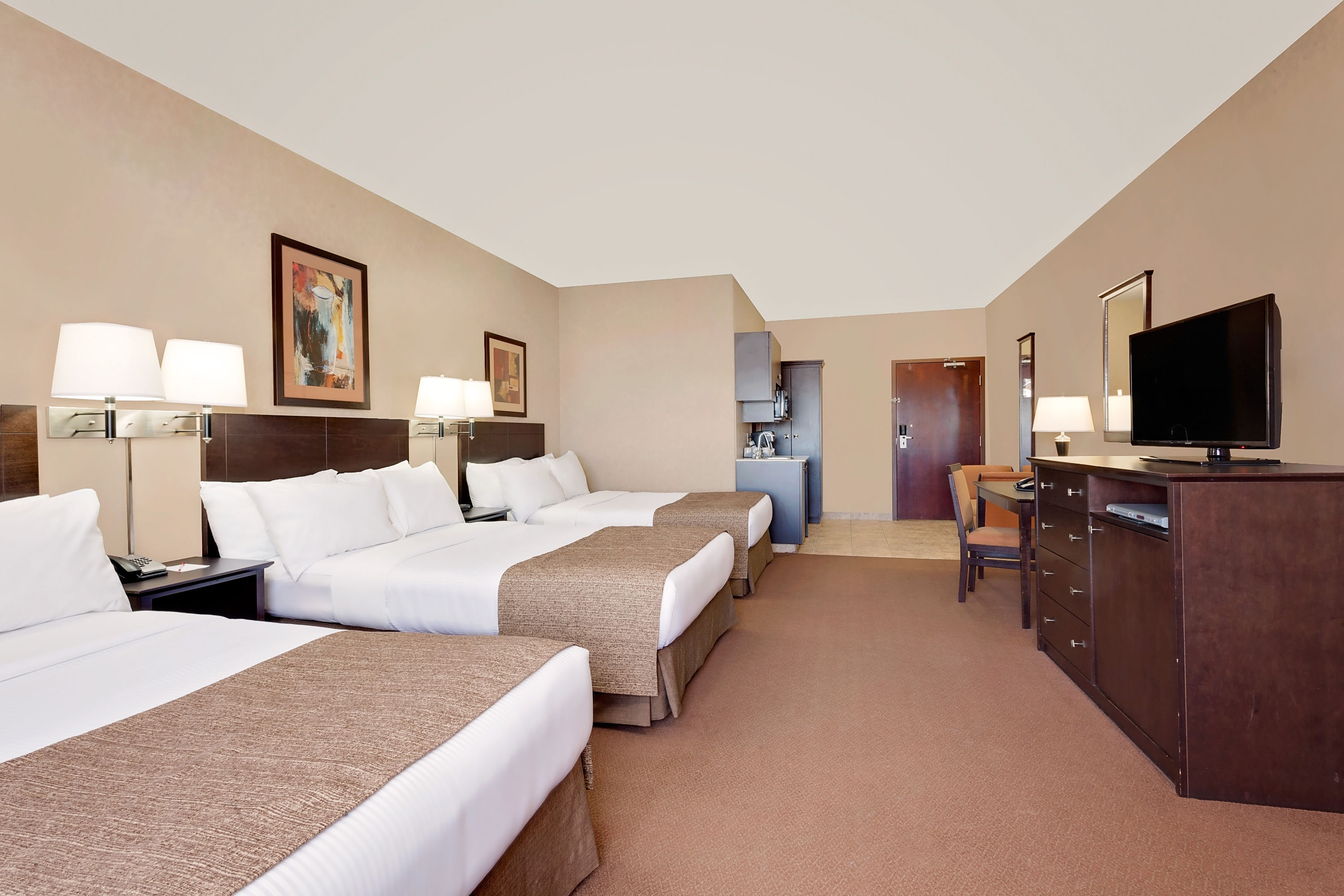 Guest room at the Ramada by Wyndham Stettler in Stettler, Alberta