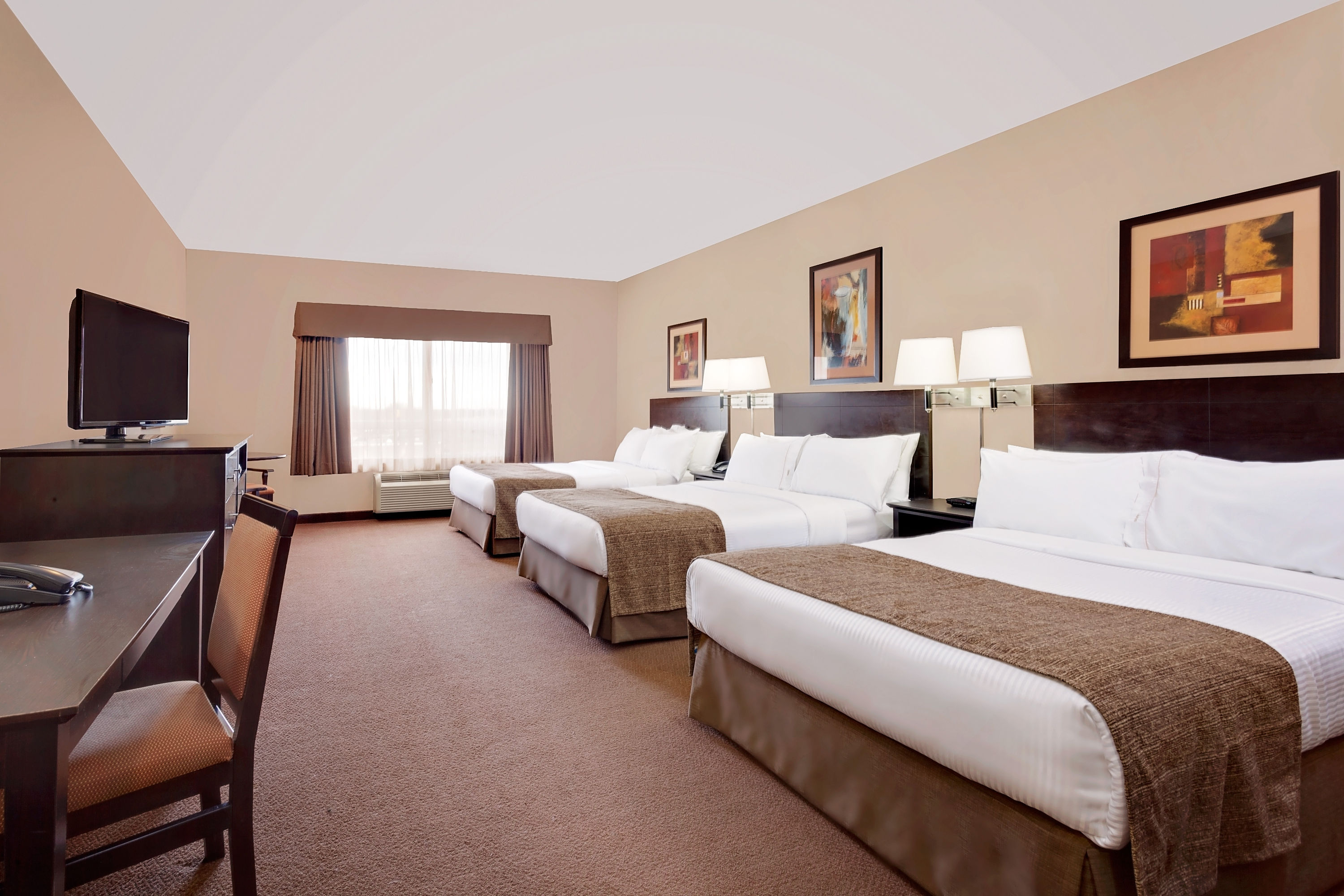 Guest room at the Ramada by Wyndham Stettler in Stettler, Alberta