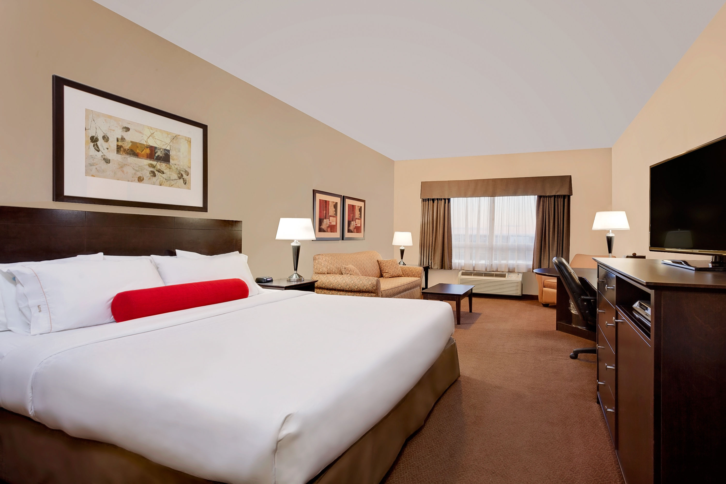 Guest room at the Ramada by Wyndham Stettler in Stettler, Alberta