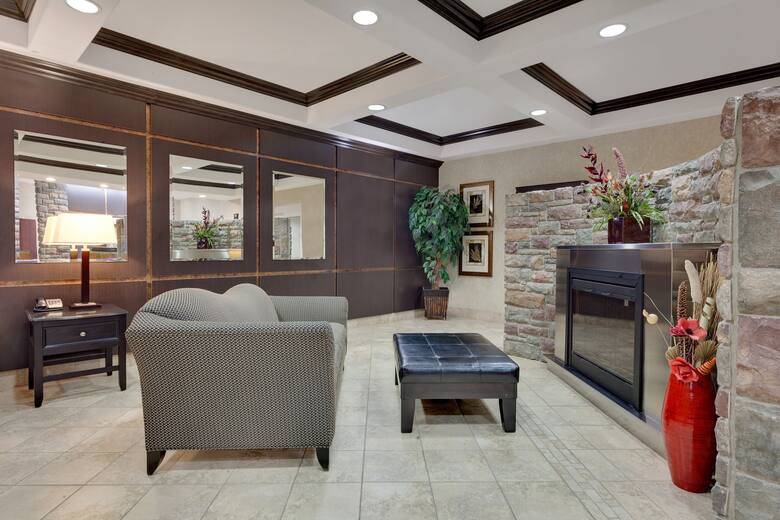 Ramada Stettler hotel lobby in Stettler, Alberta
