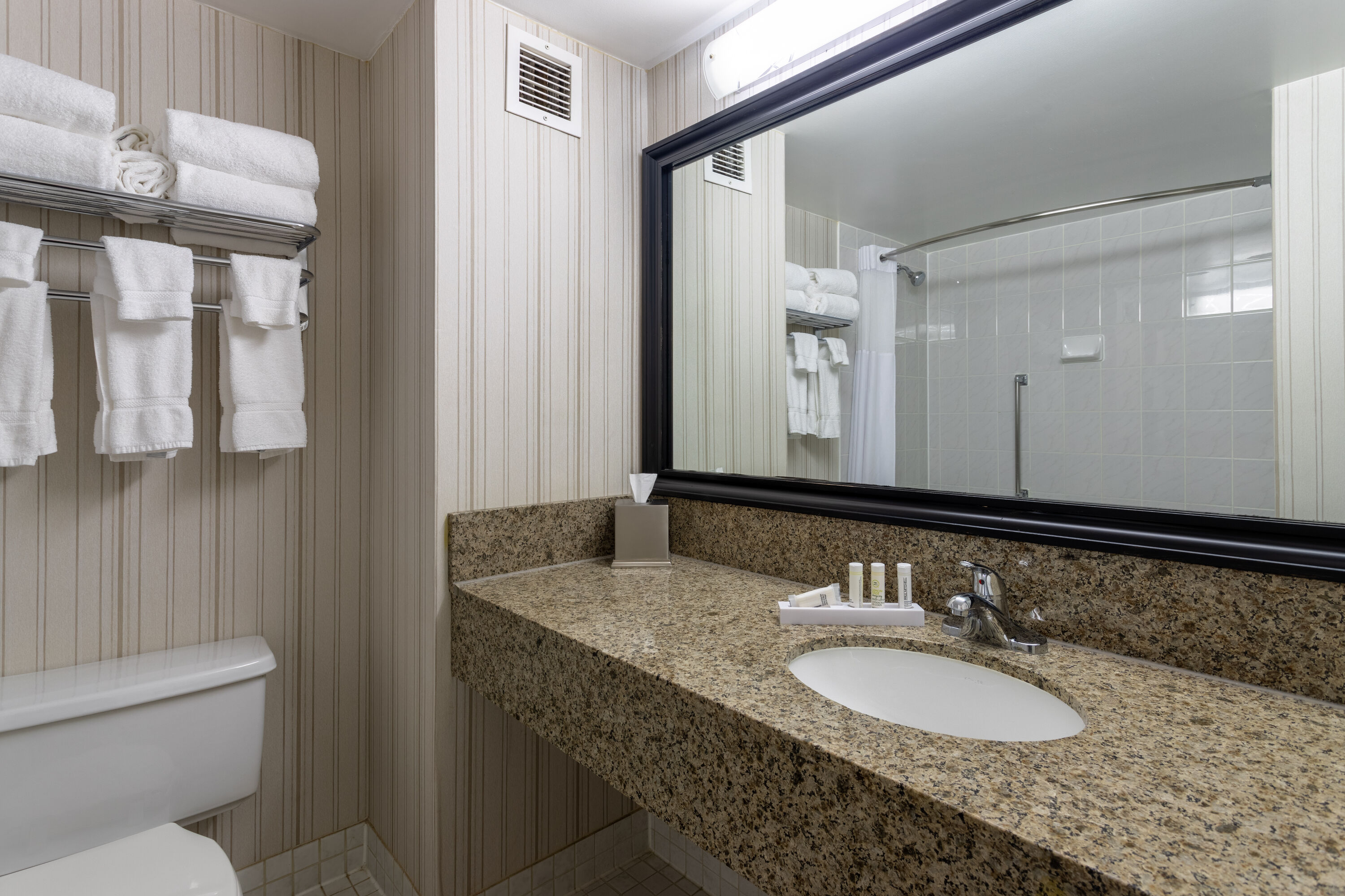 Guest room bath at the Ramada by Wyndham Northern Grand Hotel & Conference Centre in Fort St John, British Columbia