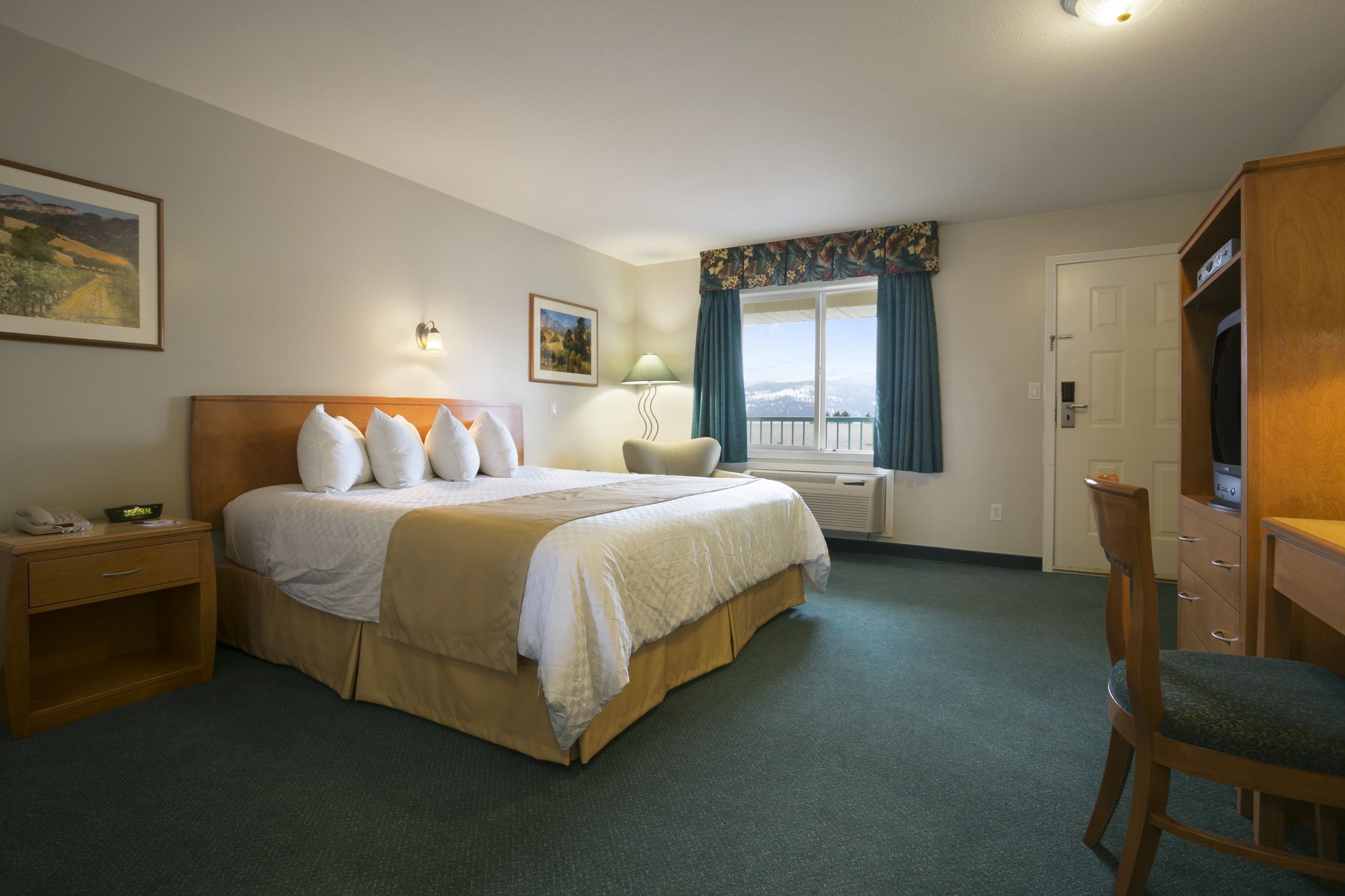 Guest room at the Ramada Limited Merritt in Merritt, British Columbia