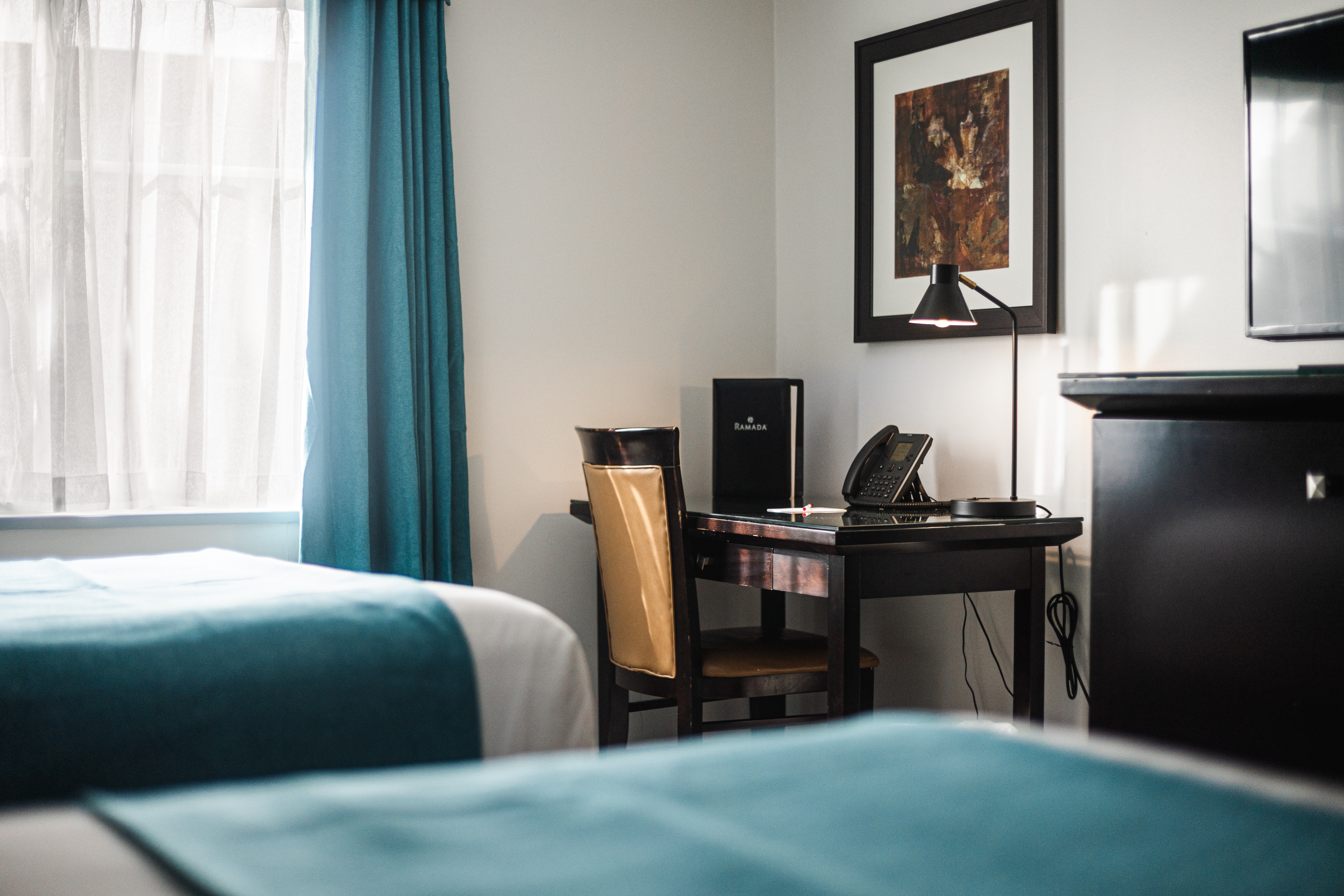 Guest room at the Ramada by Wyndham Surrey/Langley in Surrey, British Columbia
