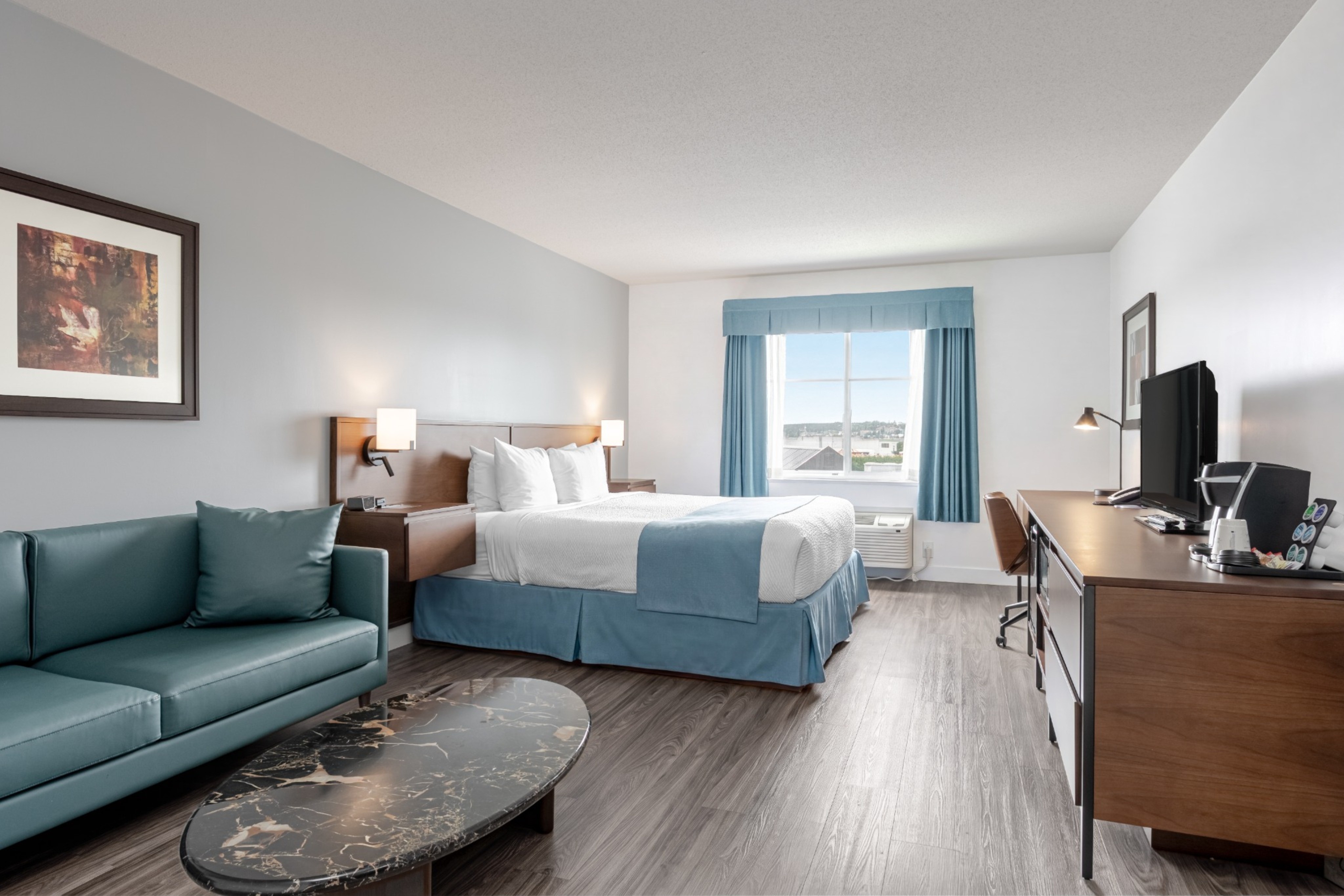 Guest room at the Ramada by Wyndham Surrey/Langley in Surrey, British Columbia