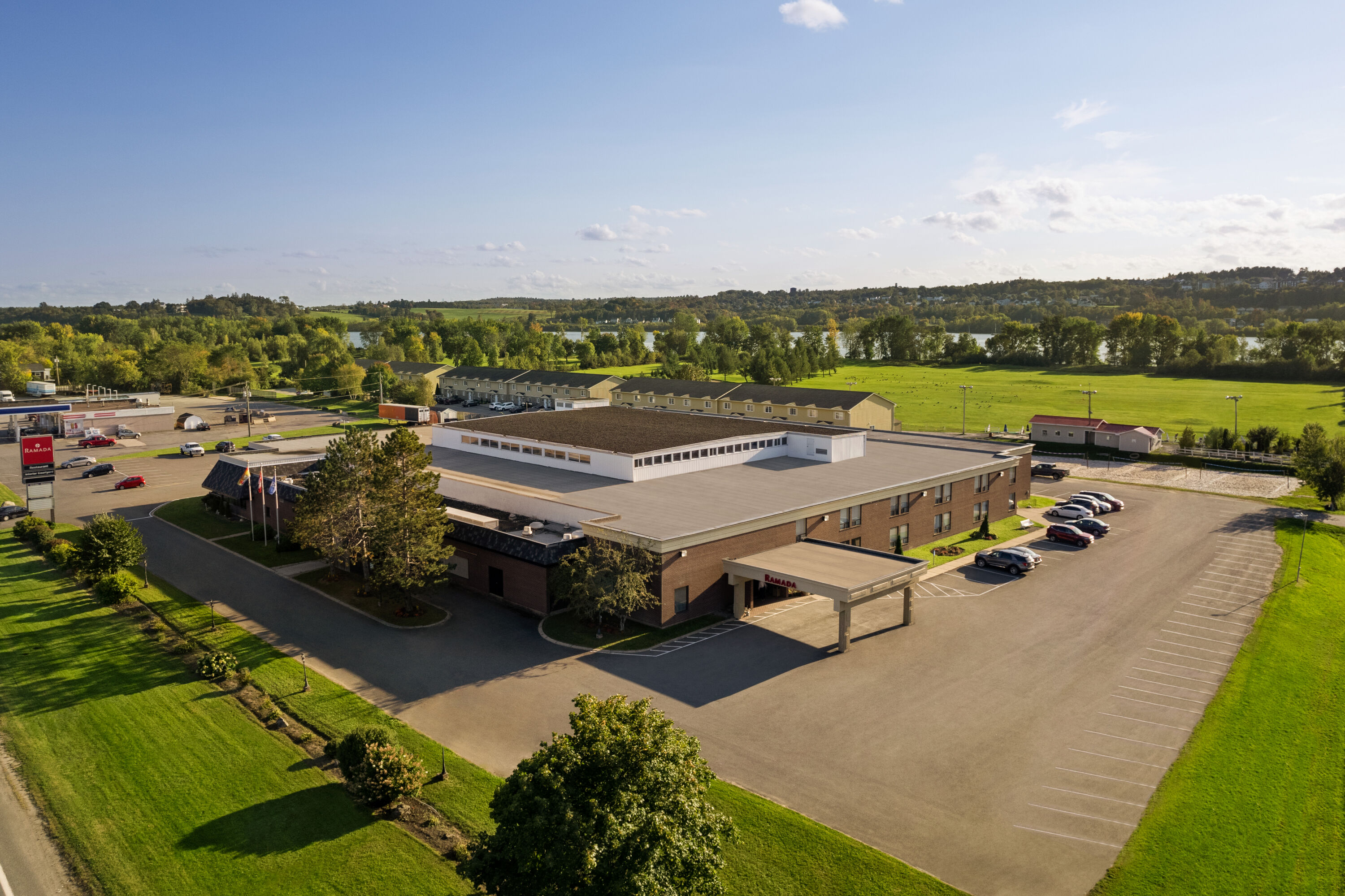 Aerial View of Ramada by Wyndham Fredericton hotel in Fredericton, New Brunswick