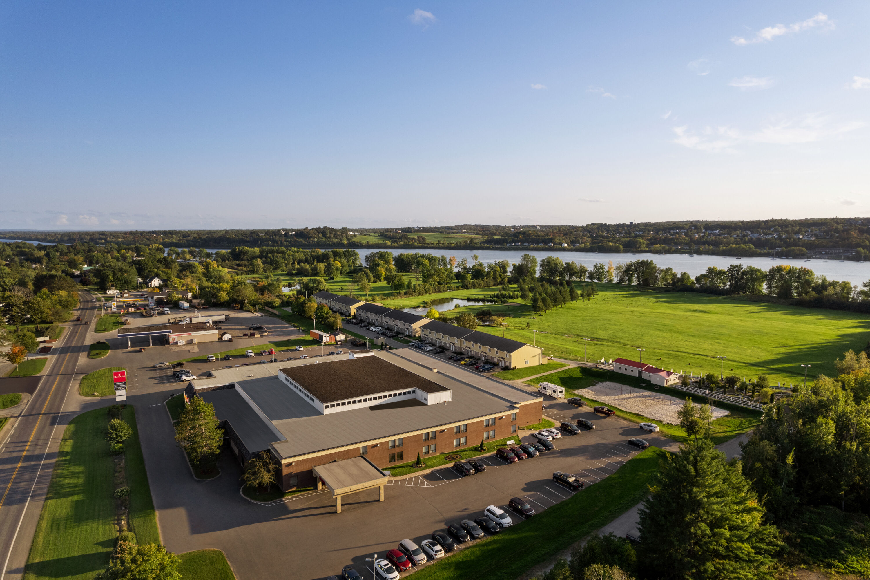 Aerial View of Ramada by Wyndham Fredericton hotel in Fredericton, New Brunswick