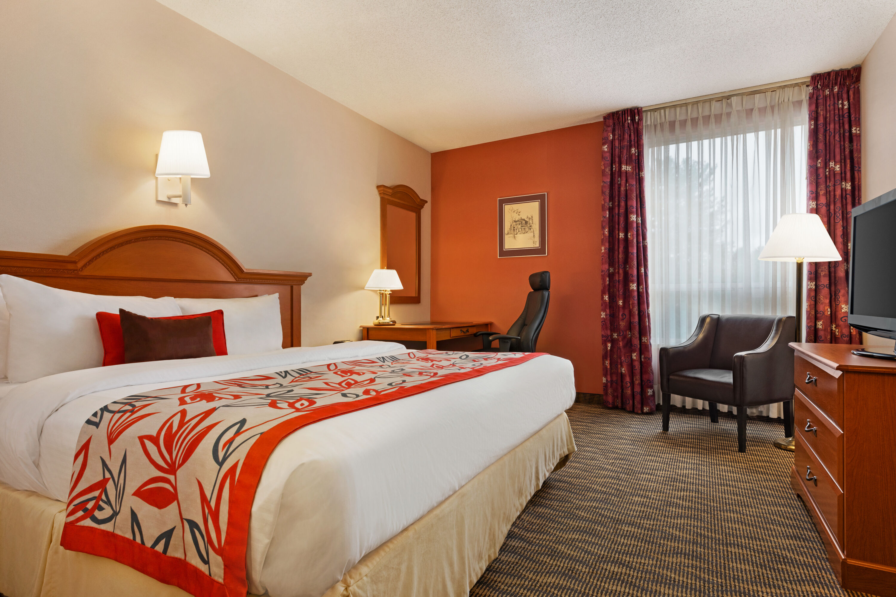 Guest room at the Ramada by Wyndham Fredericton in Fredericton, New Brunswick