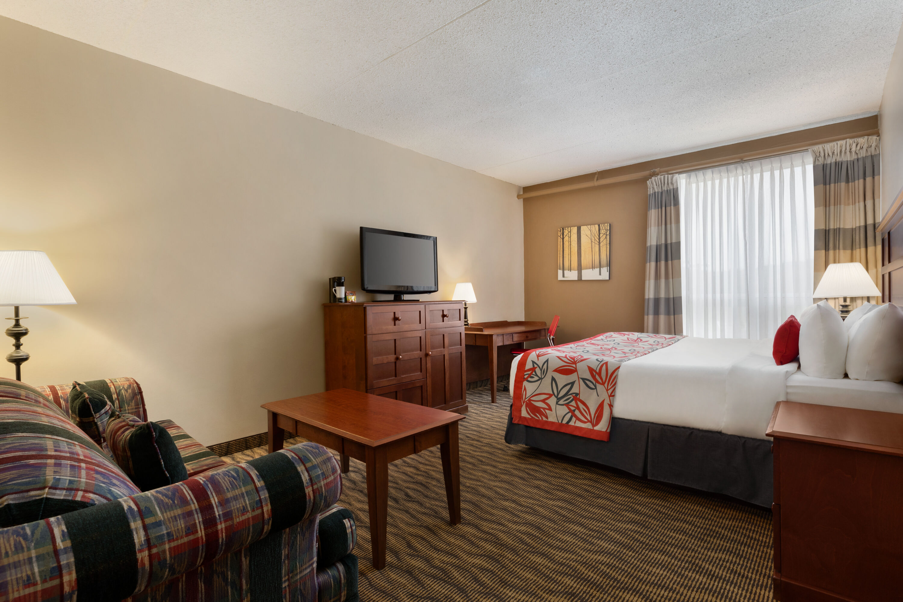 Guest room at the Ramada by Wyndham Fredericton in Fredericton, New Brunswick