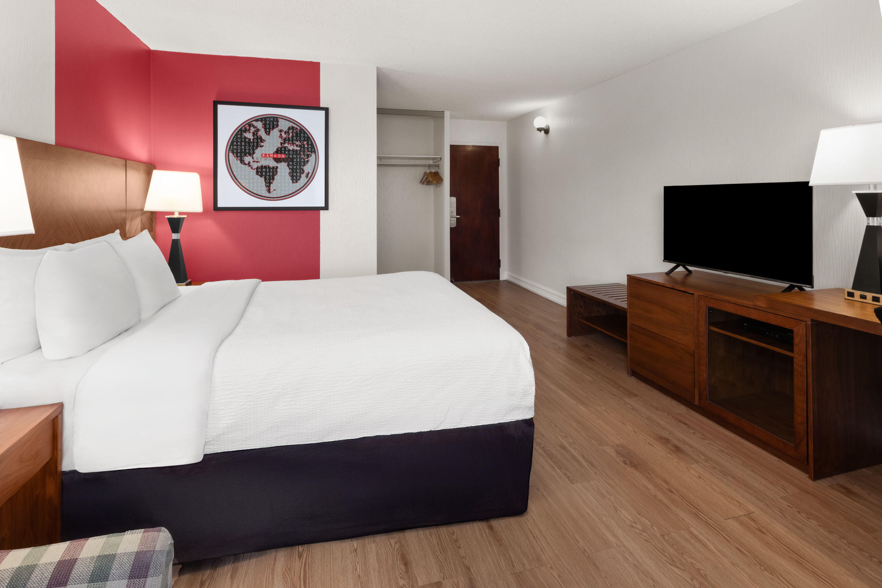 Guest room at the Ramada by Wyndham Arnprior in Arnprior, Ontario