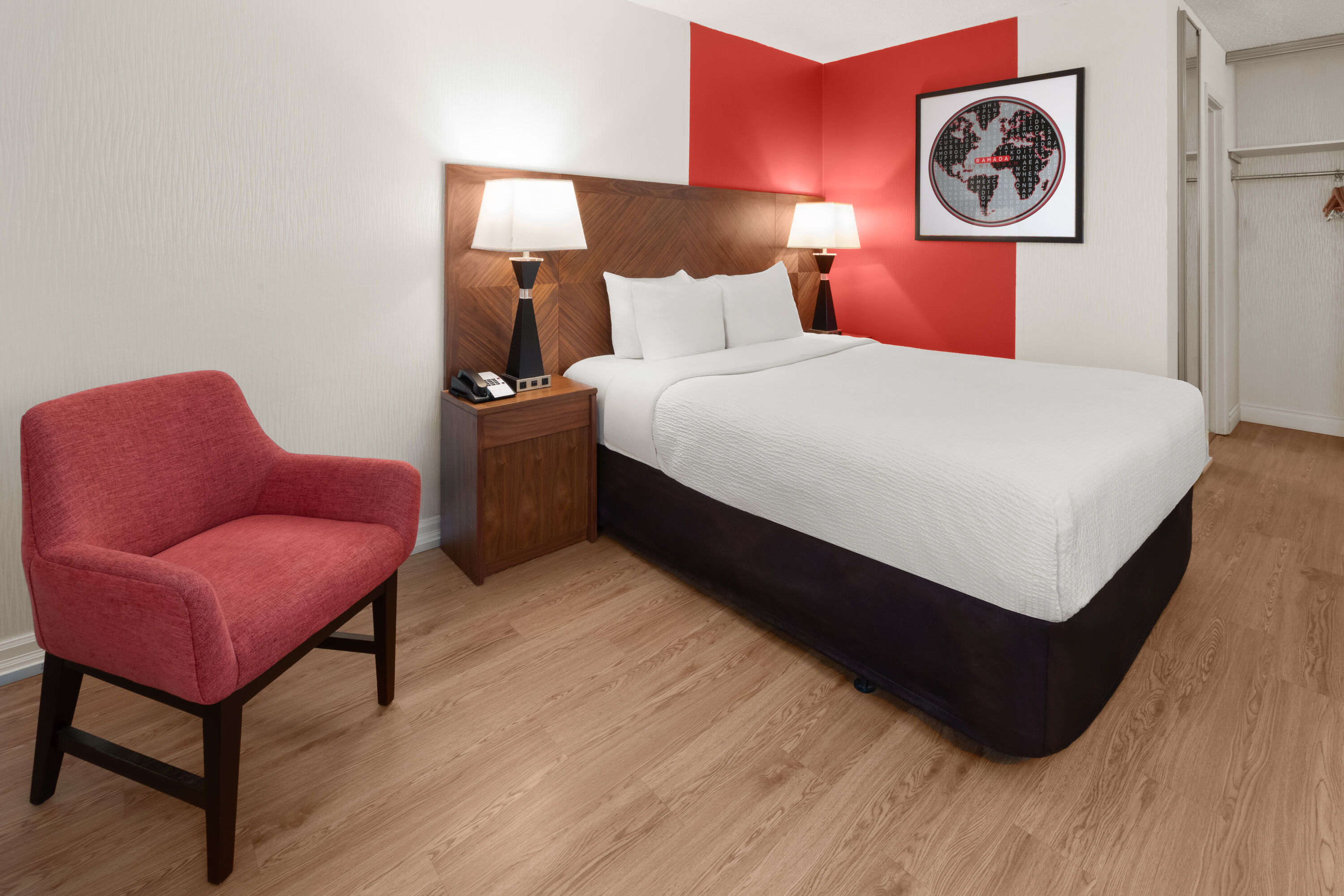 Guest room at the Ramada by Wyndham Arnprior in Arnprior, Ontario