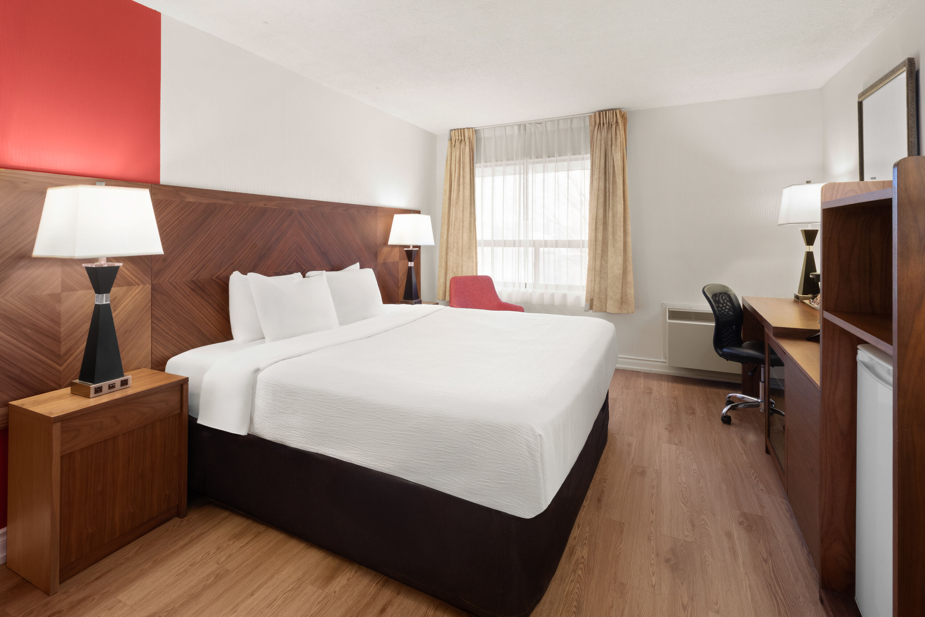 Guest room at the Ramada by Wyndham Arnprior in Arnprior, Ontario