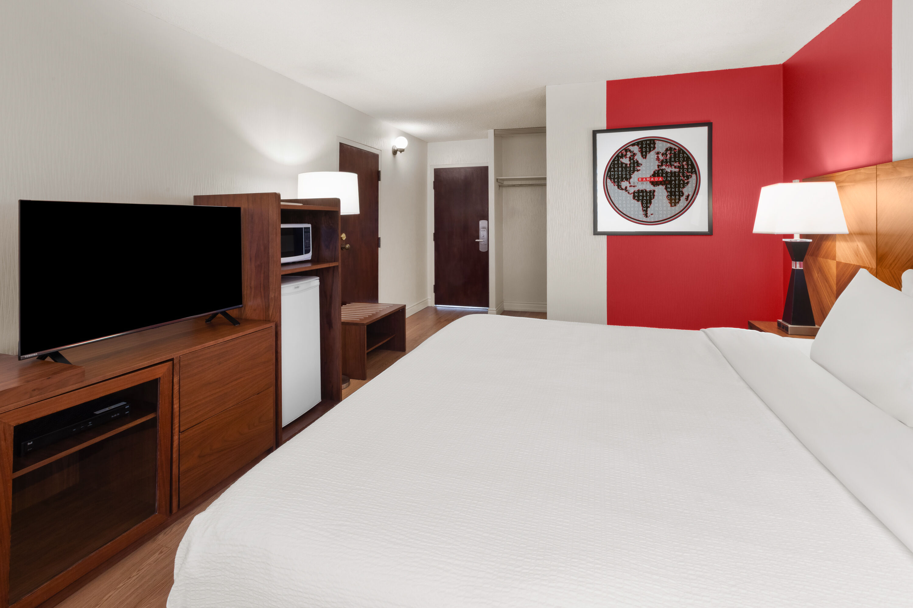 Guest room at the Ramada by Wyndham Arnprior in Arnprior, Ontario