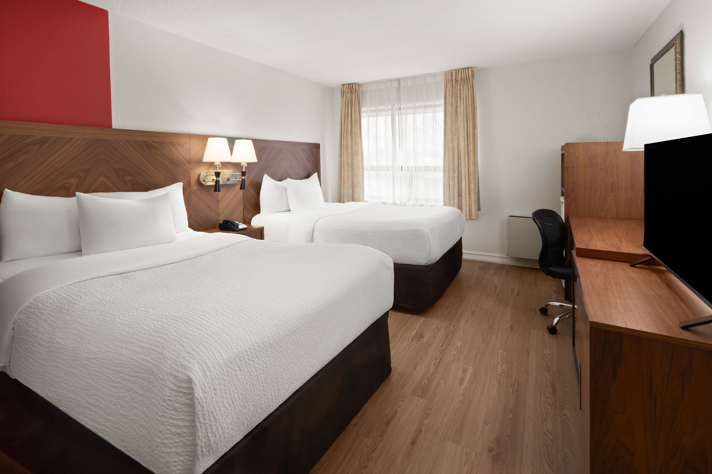 Guest room at the Ramada by Wyndham Arnprior in Arnprior, Ontario