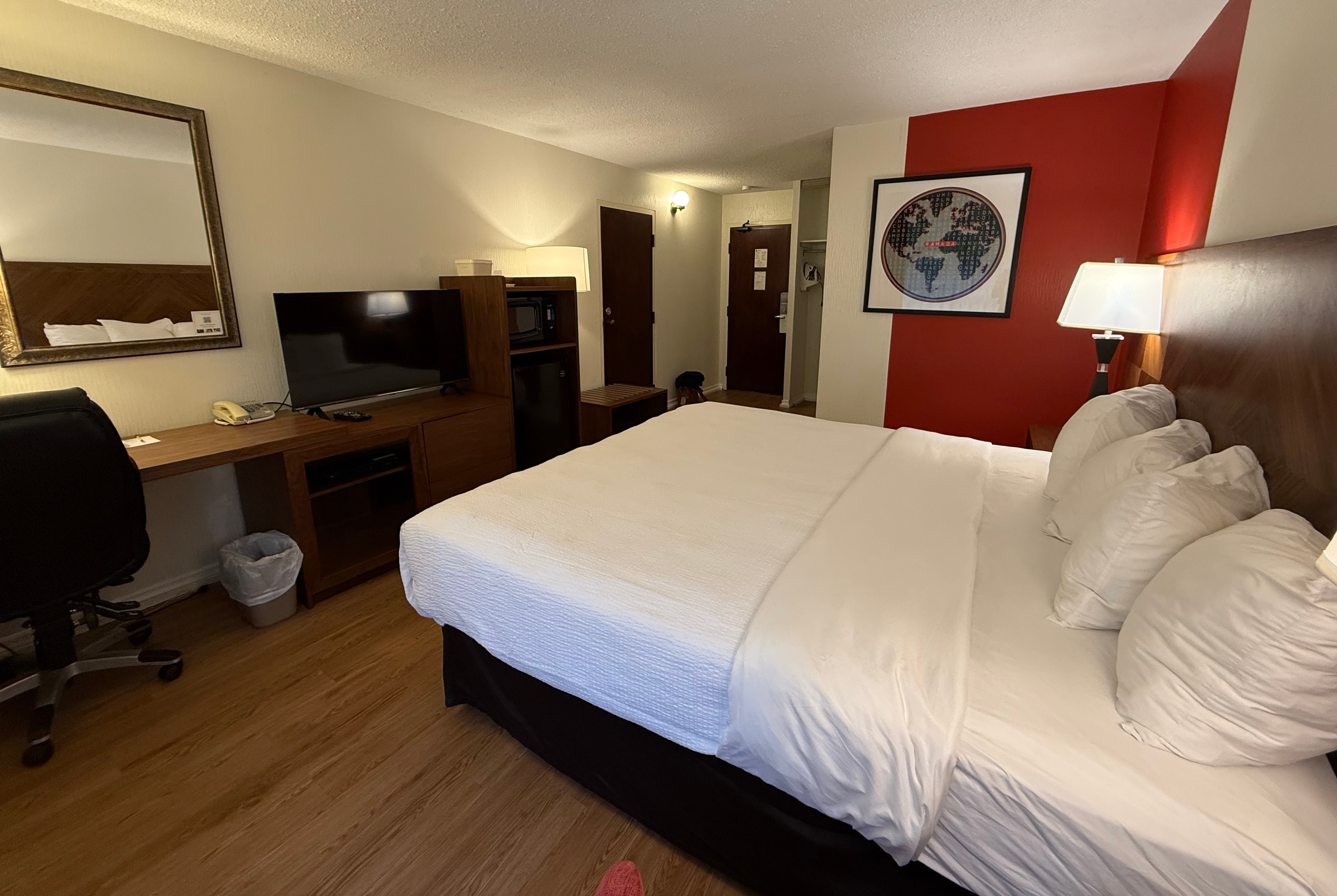 Guest room at the Ramada by Wyndham Arnprior in Arnprior, Ontario