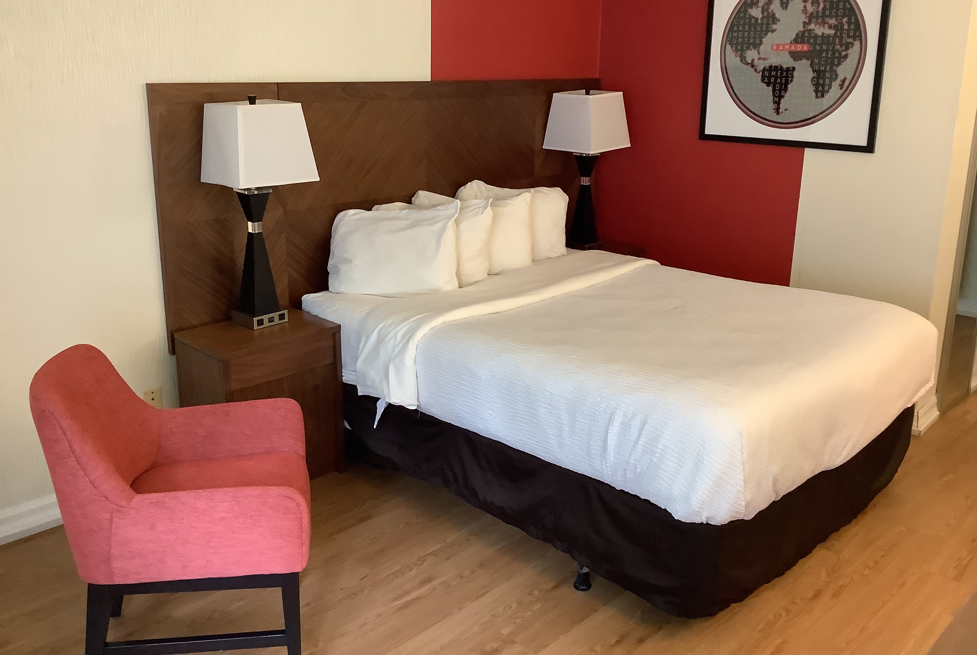 Guest room at the Ramada by Wyndham Arnprior in Arnprior, Ontario