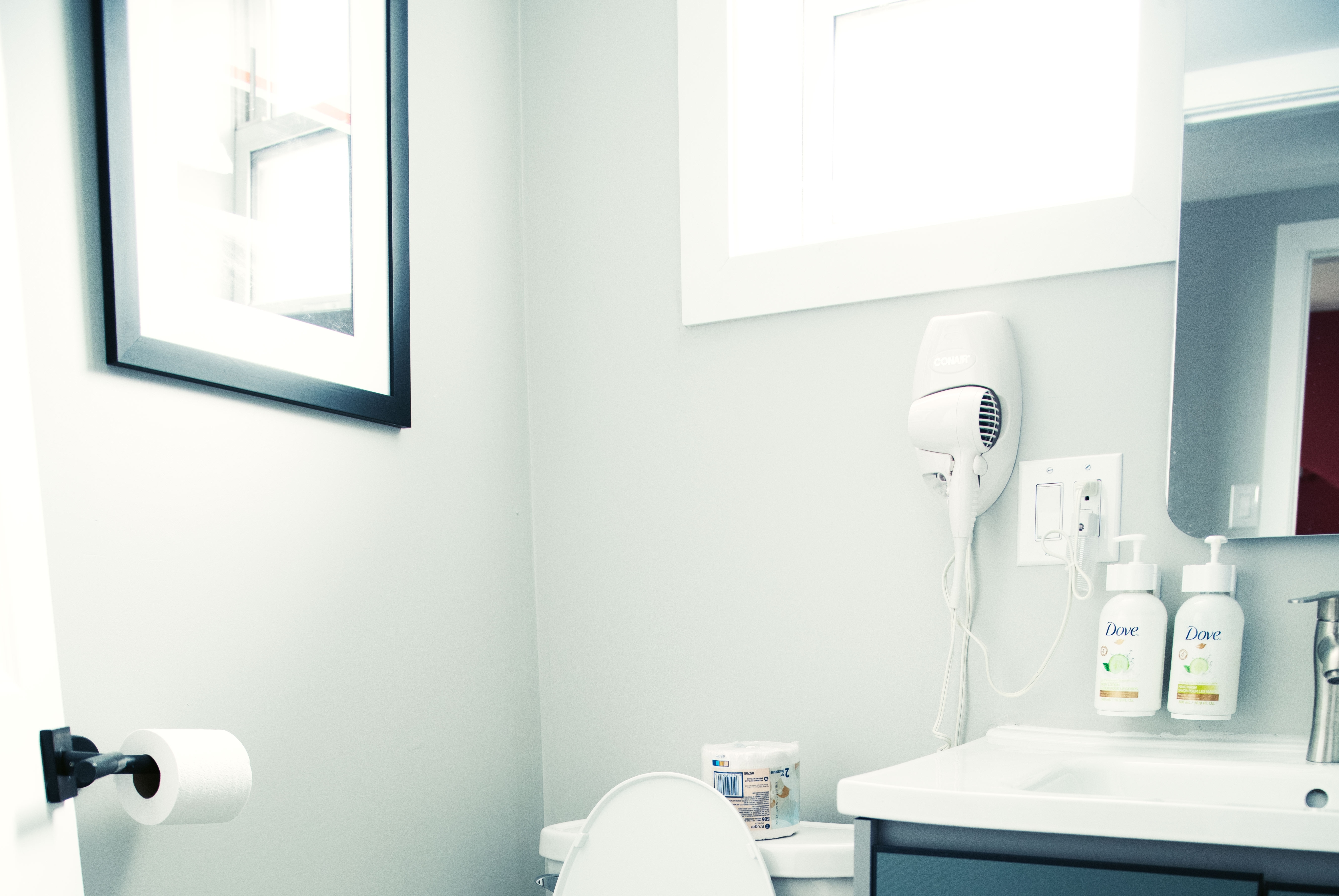 Guest room bath at the Ramada by Wyndham Kirkland Lake in Kirkland Lake, Ontario