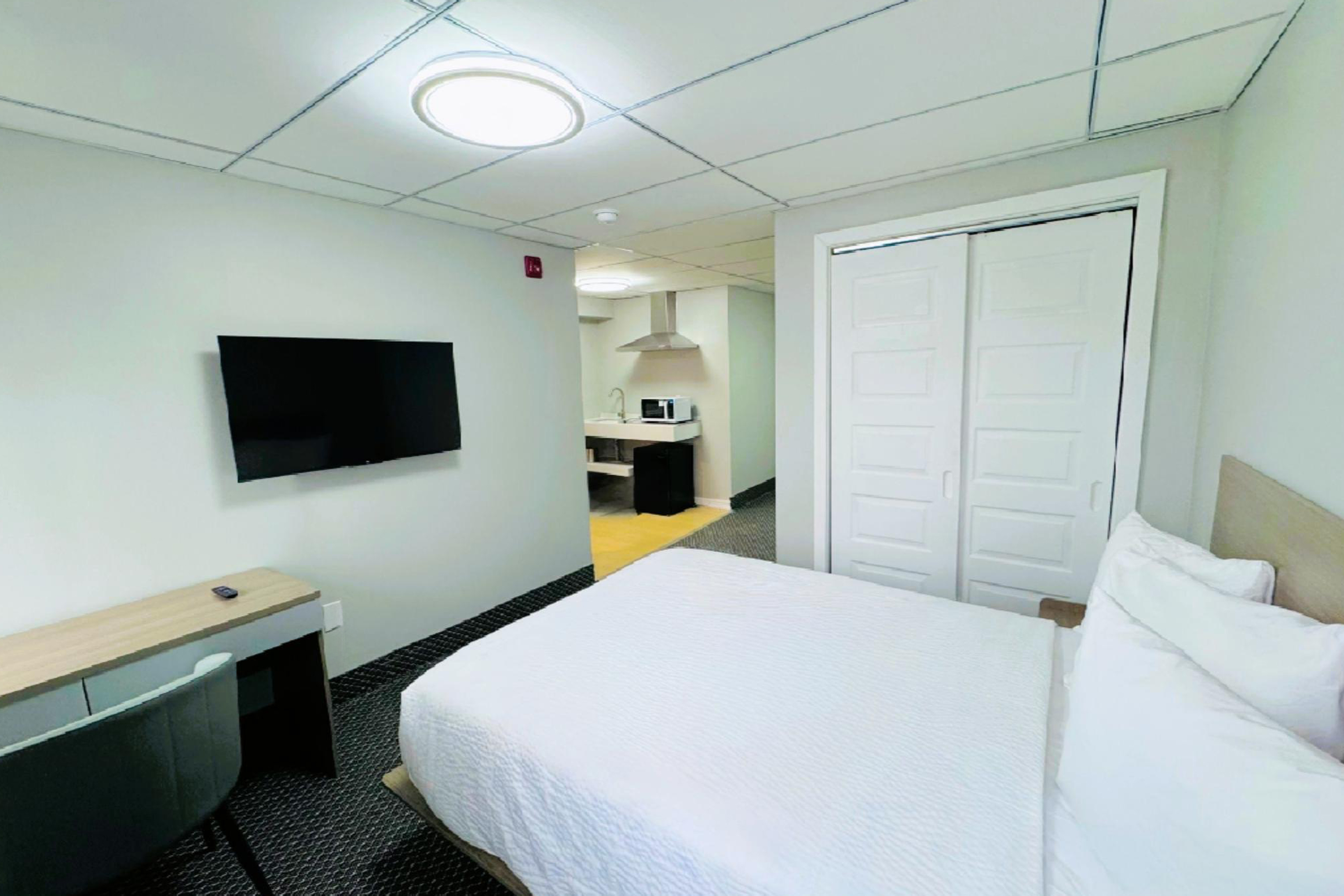 Guest room at the Ramada by Wyndham Kirkland Lake in Kirkland Lake, Ontario