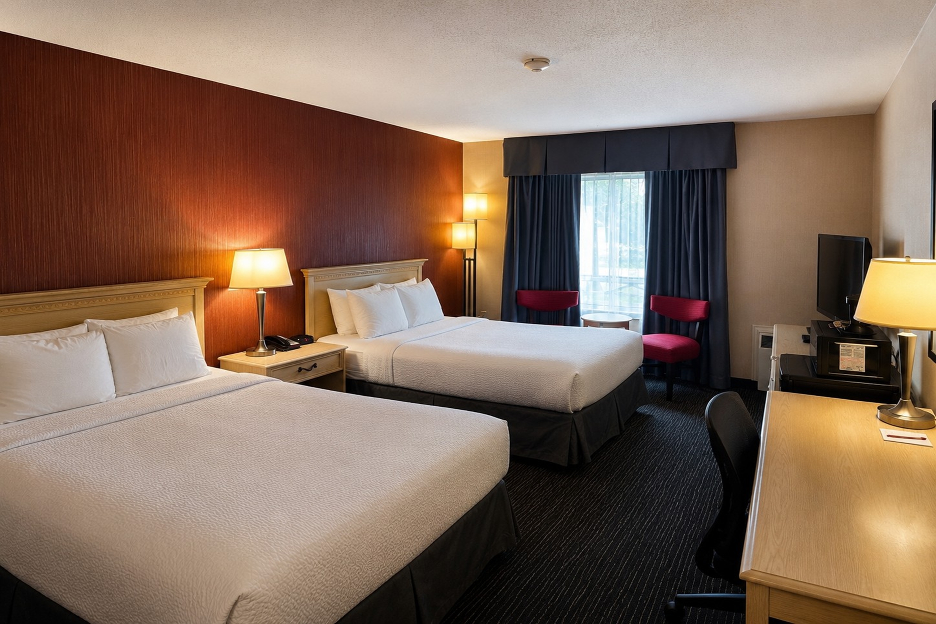 Guest room at the Ramada by Wyndham Trenton in Trenton, Ontario