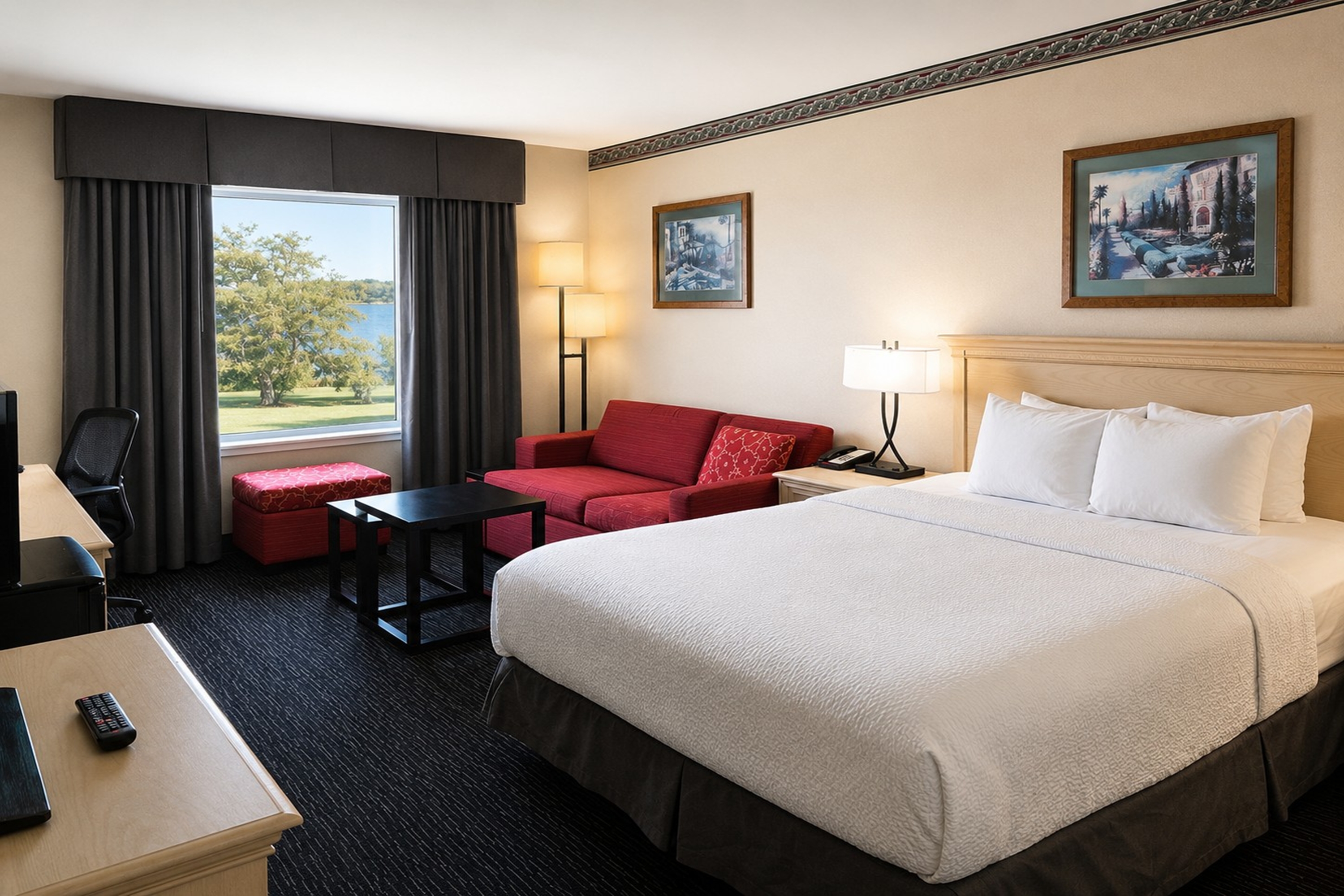 Guest room at the Ramada by Wyndham Trenton in Trenton, Ontario