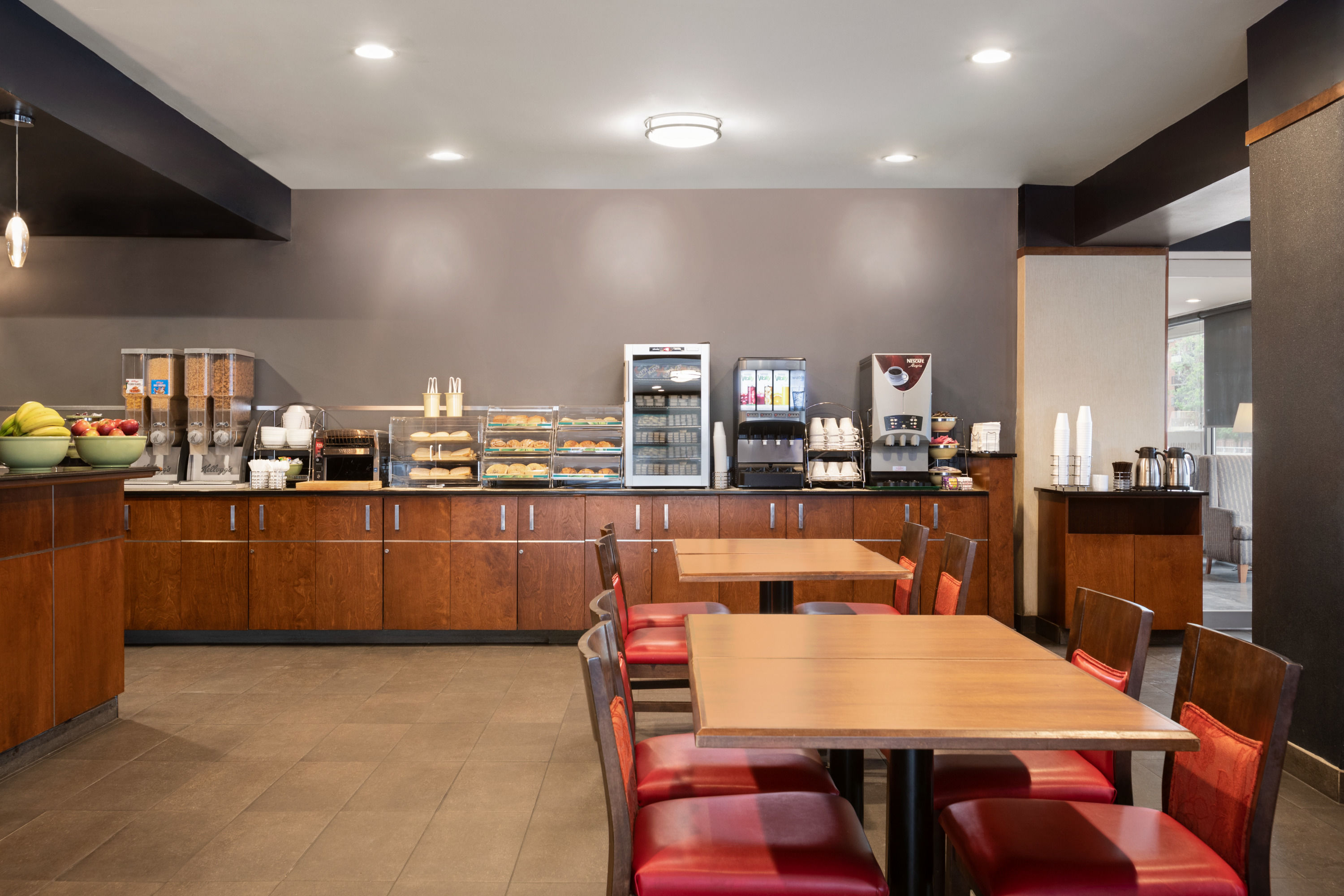 Ramada Plaza by Wyndham Montreal restaurant breakfast area with seating in Montreal, Quebec