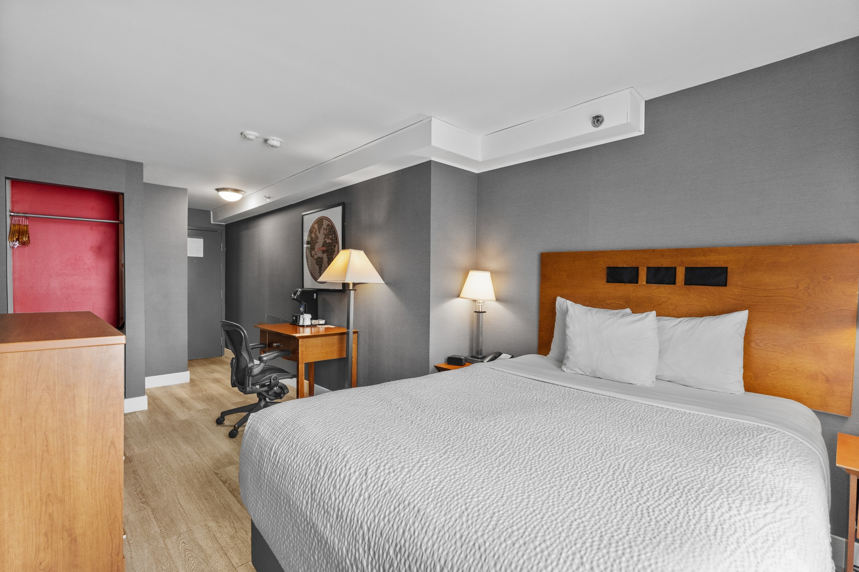 Guest room at the Ramada Plaza by Wyndham Montreal in Montreal, Quebec