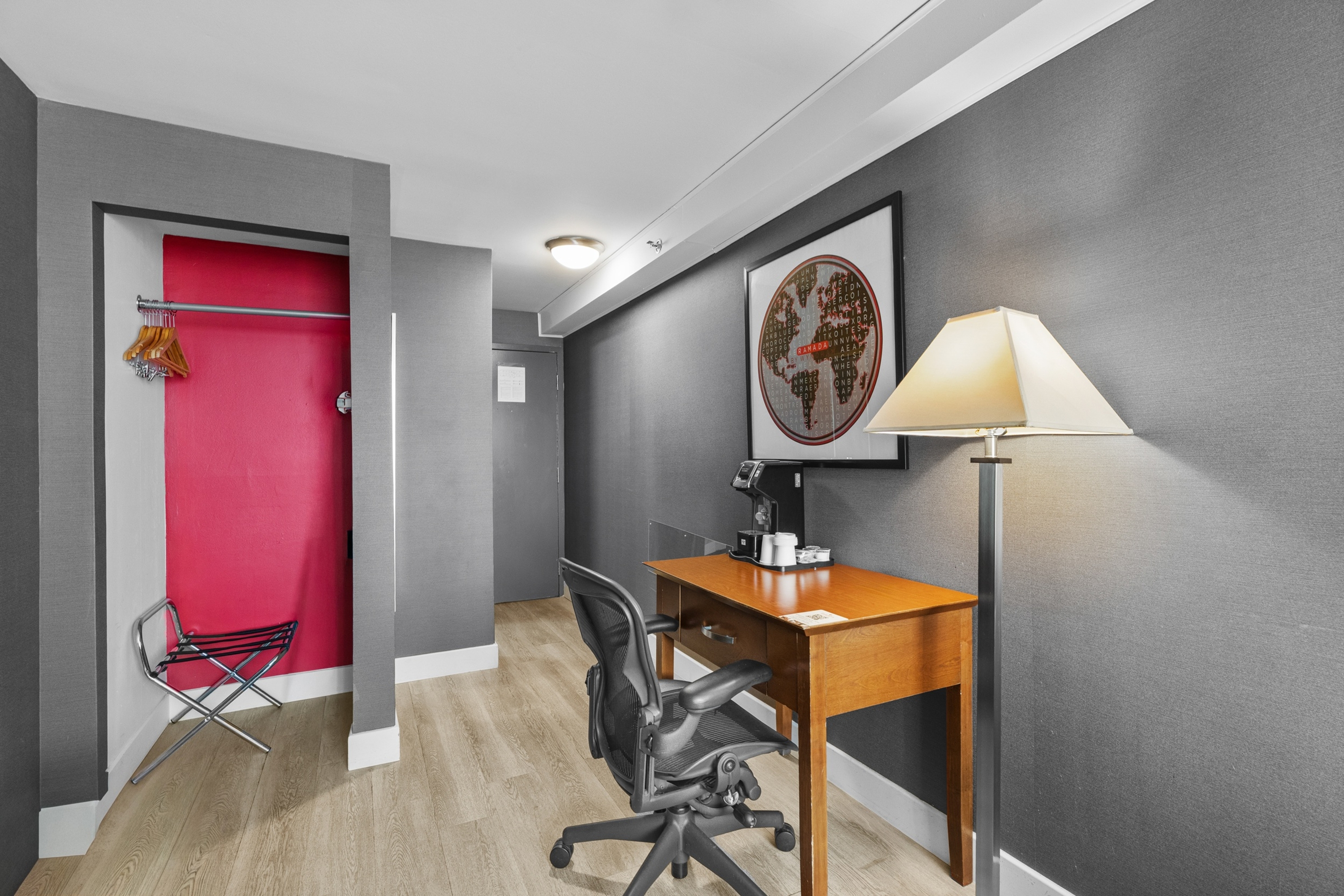 Guest room at the Ramada Plaza by Wyndham Montreal in Montreal, Quebec