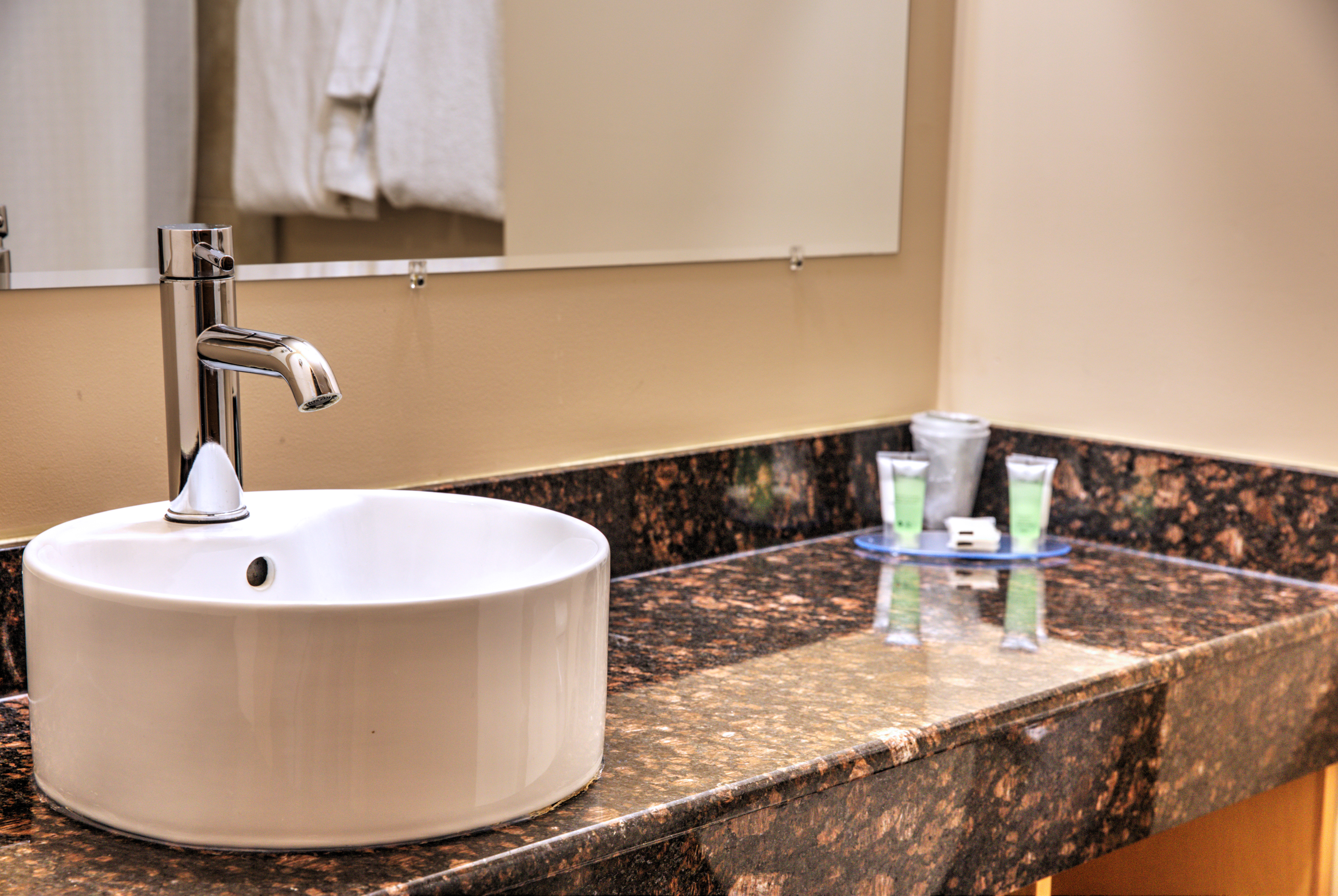 Guest room bath at the Lone Star Hotel in North Battleford, Saskatchewan