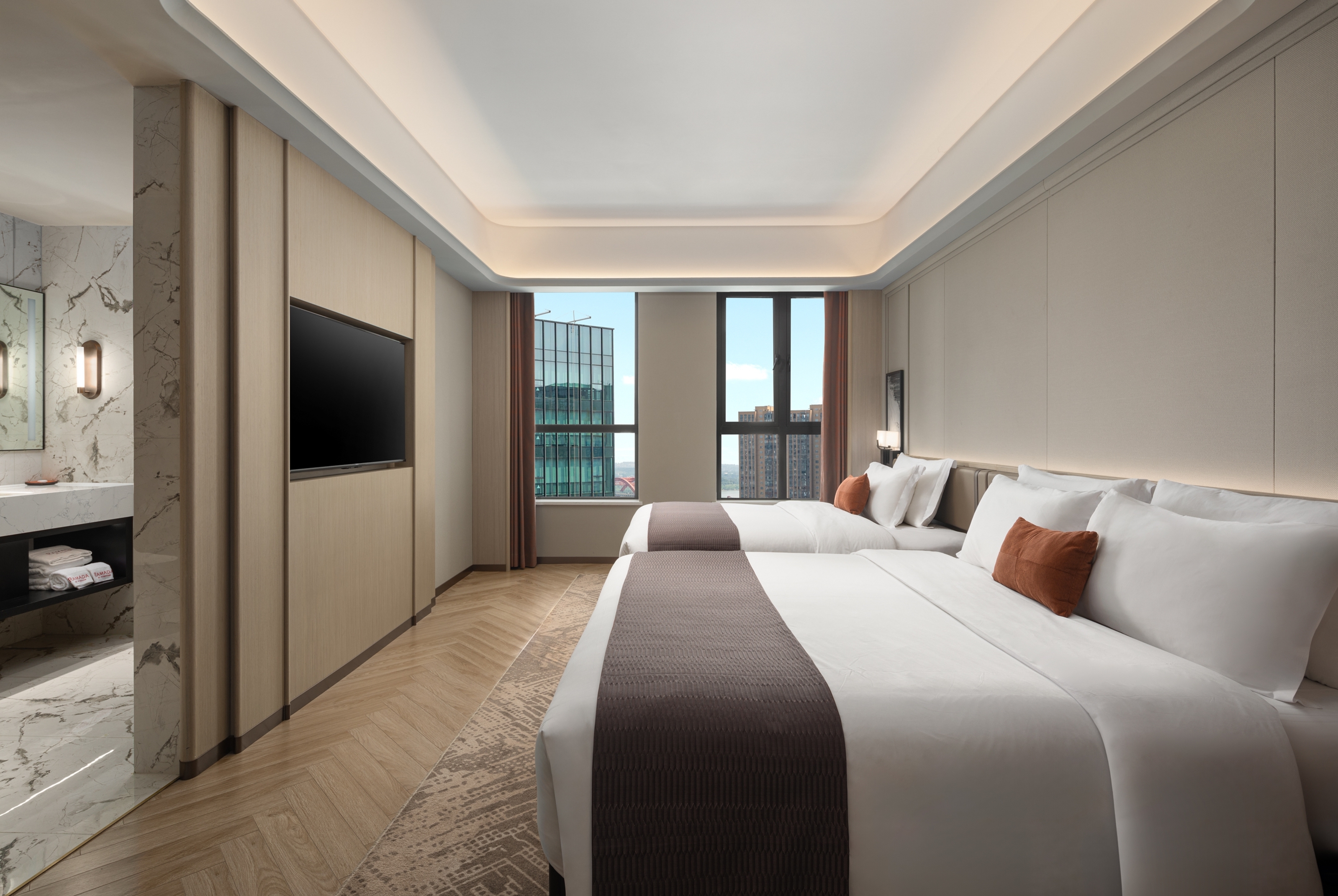 Guest room at the Ramada by Wyndham Changsha Yanghu in Changsha, Other than US/Canada