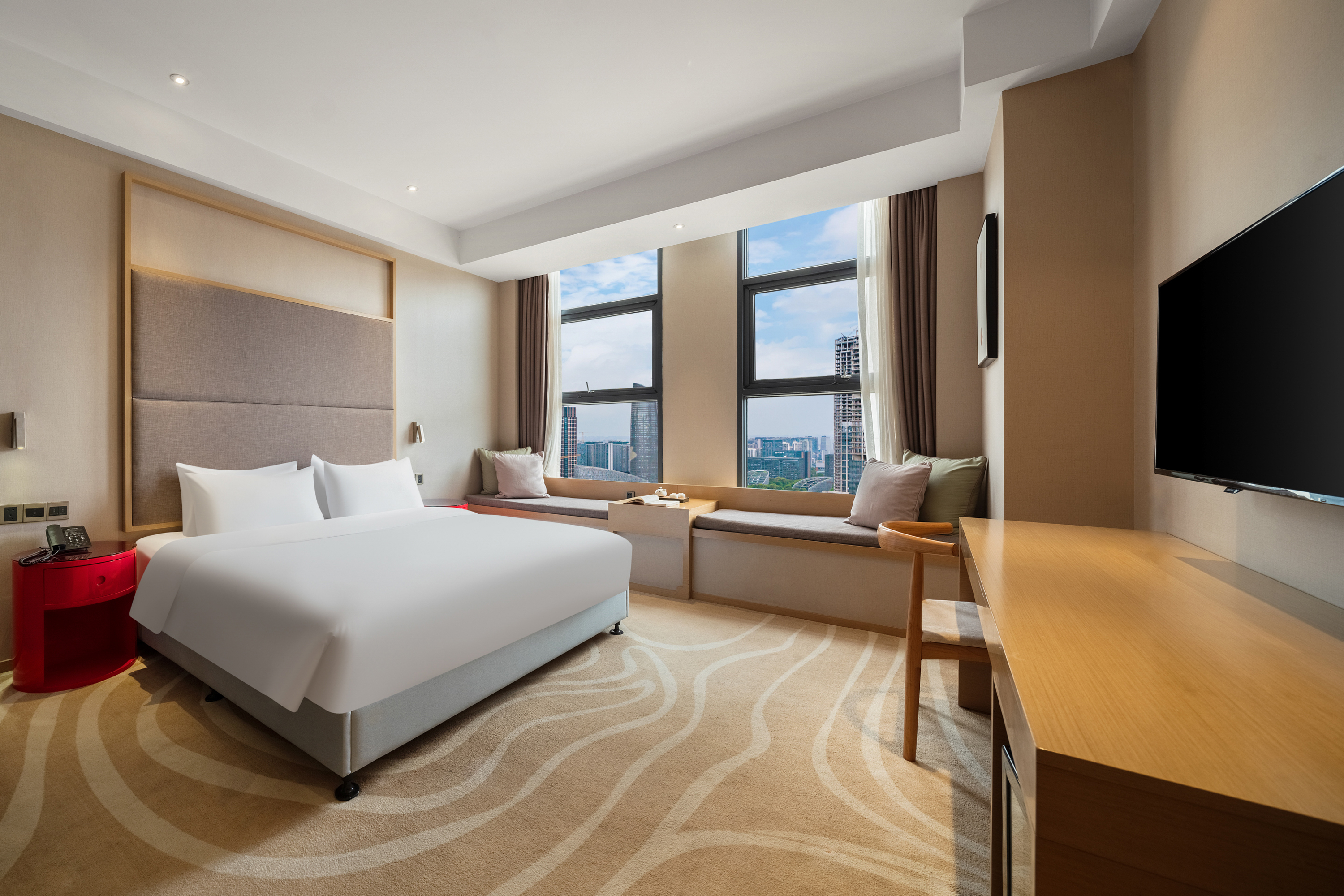 Guest room at the Ramada Encore by Wyndham Jintang in Chengdu, Other than US/Canada