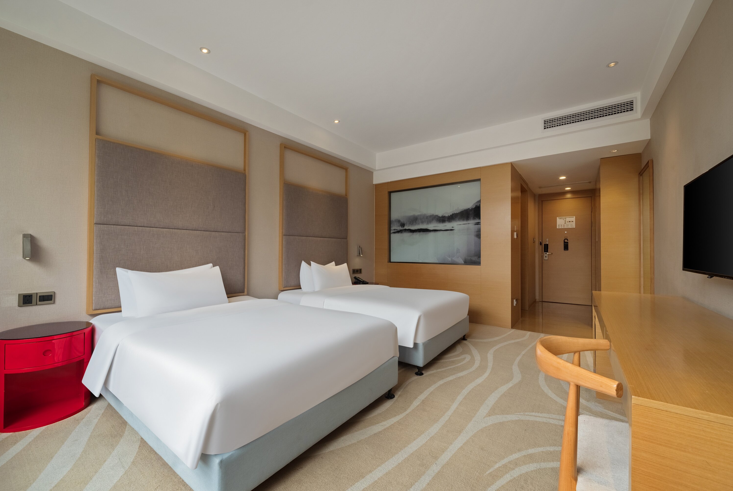 King bed guest room at the Ramada Encore by Wyndham Jintang in Chengdu, Other than US/Canada