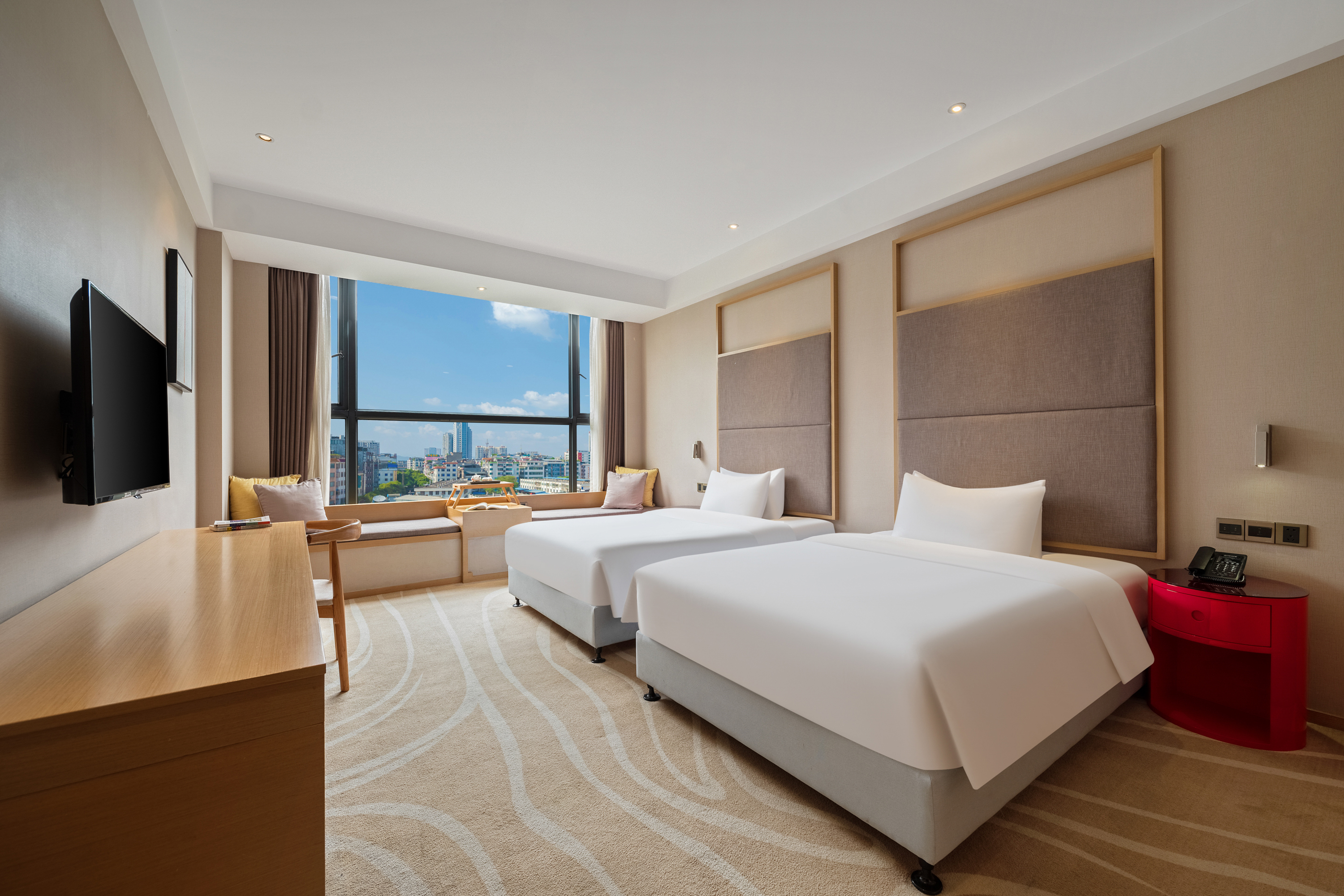 Guest room at the Ramada Encore by Wyndham Jintang in Chengdu, Other than US/Canada