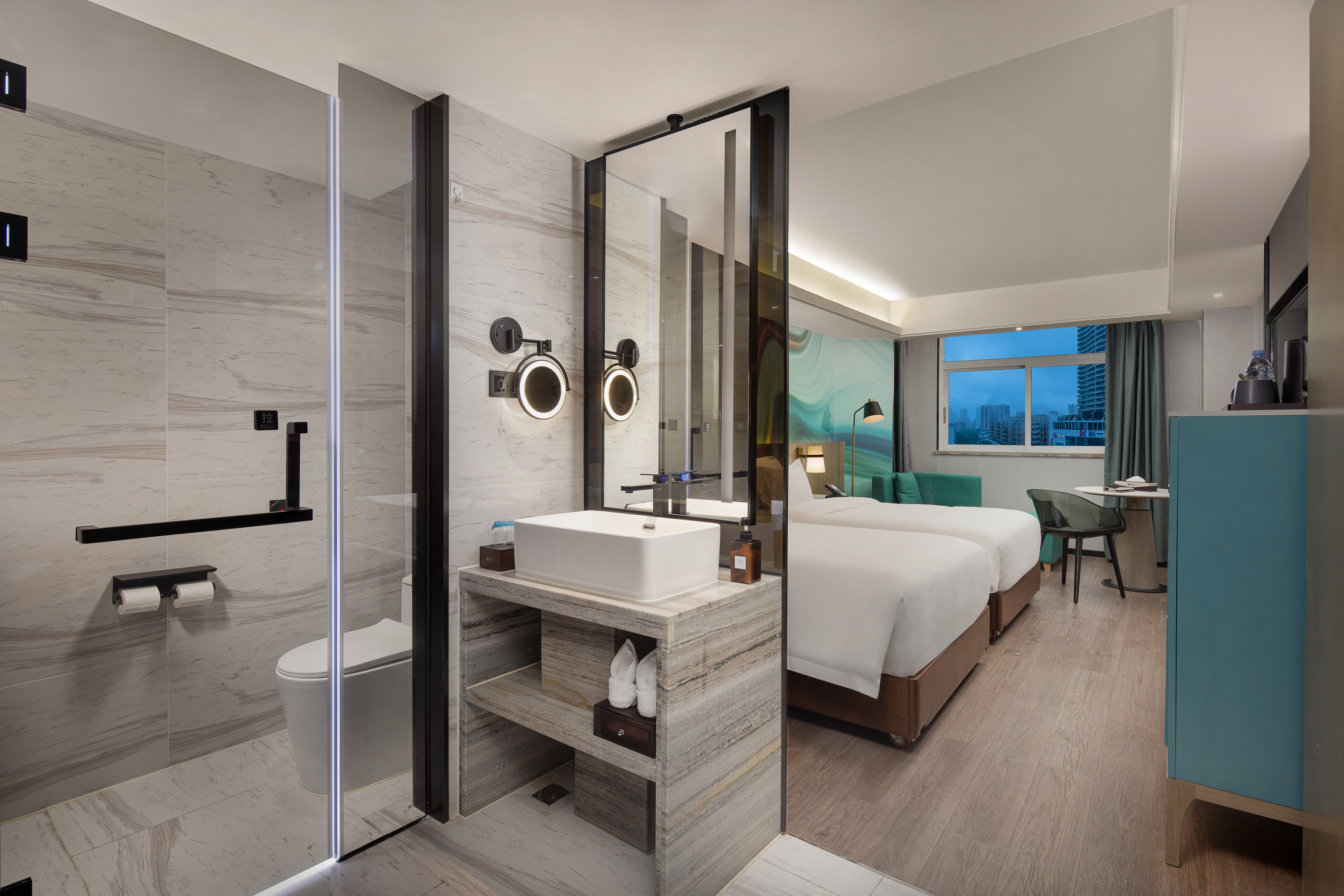 Guest room at the Ramada Encore by Wyndham Guangzhou Jiangnan West in Guangzhou, Other than US/Canada