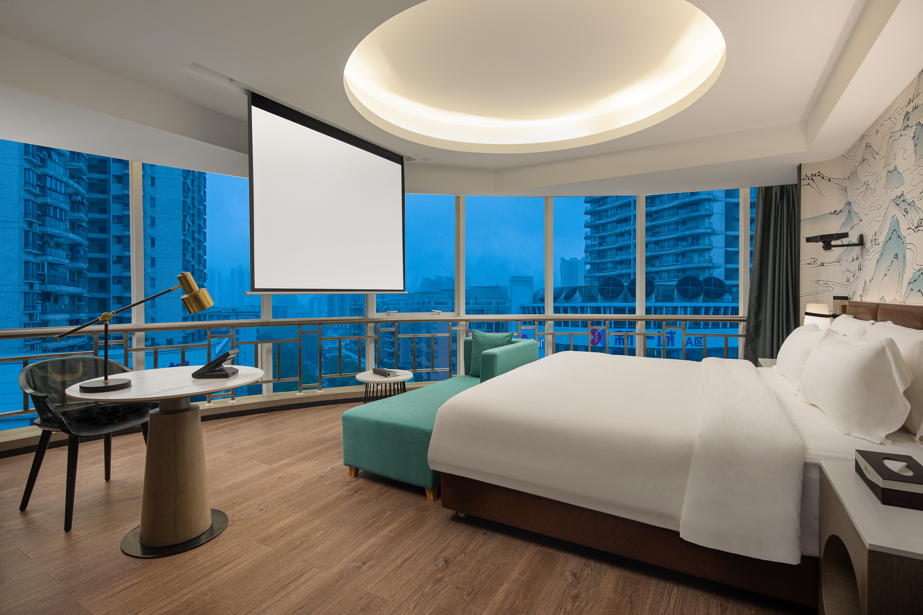 Guest room at the Ramada Encore by Wyndham Guangzhou Jiangnan West in Guangzhou, Other than US/Canada