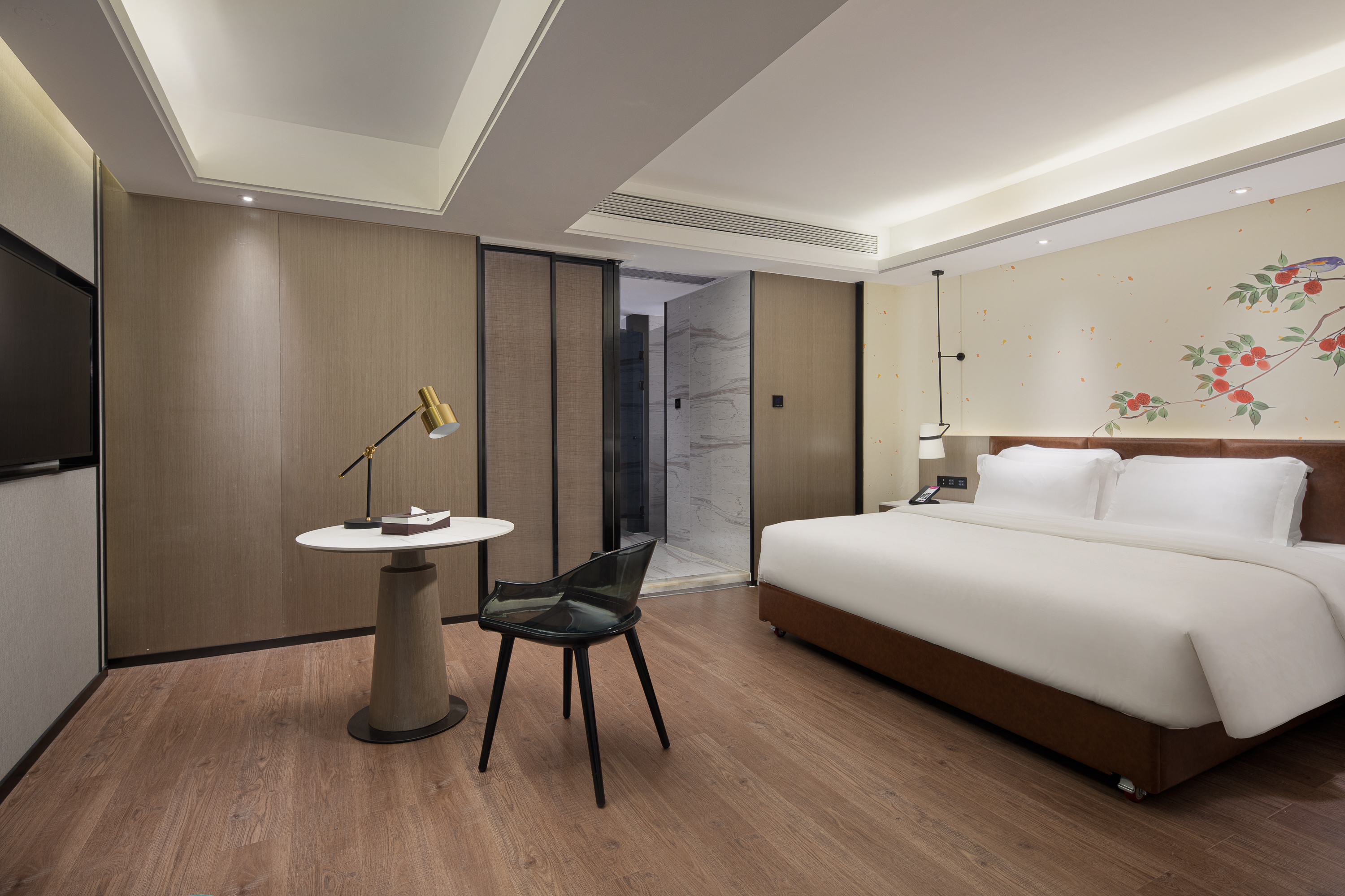 Guest room at the Ramada Encore by Wyndham Guangzhou Jiangnan West in Guangzhou, Other than US/Canada