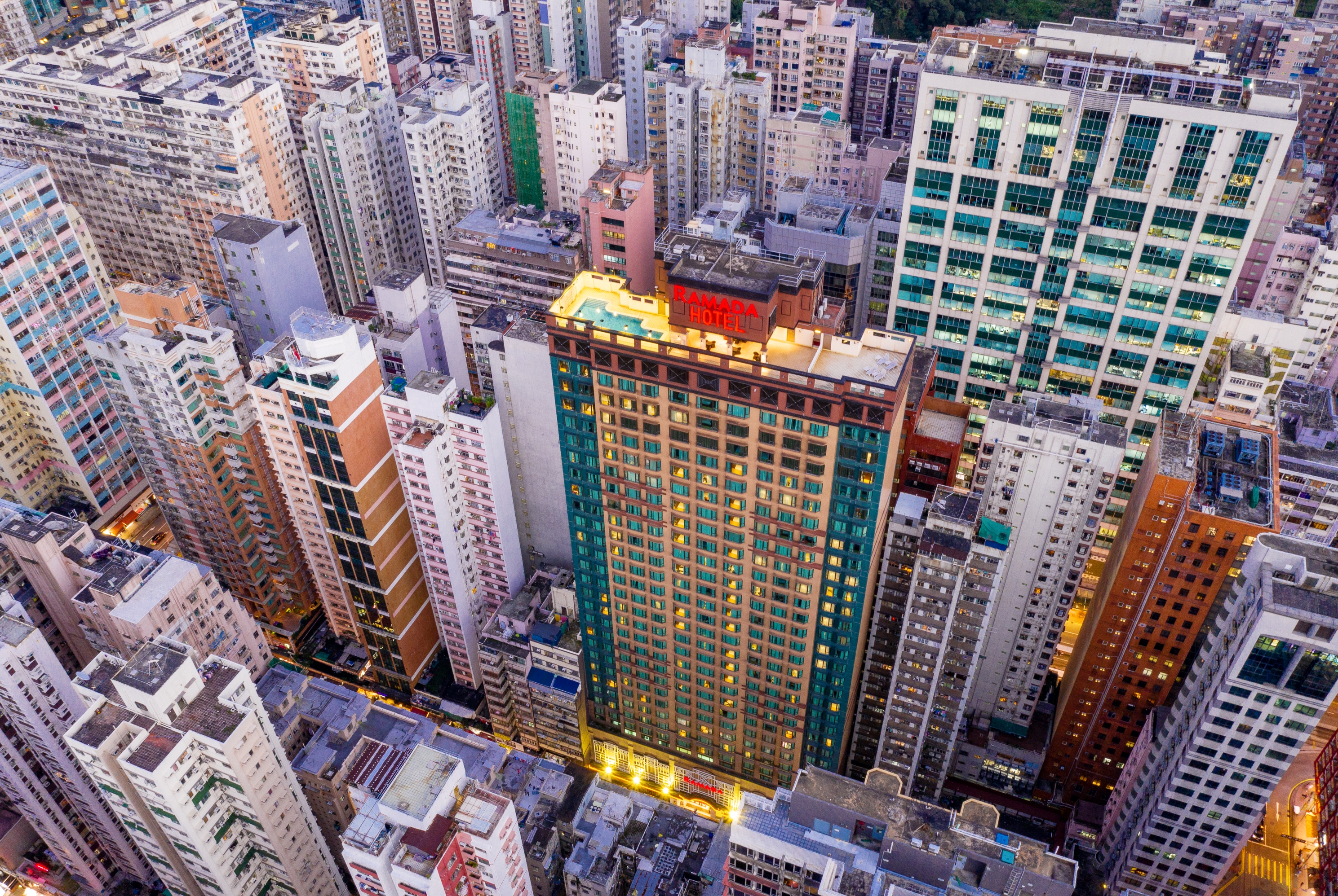 Aerial View of Ramada by Wyndham Hong Kong Grand View hotel in Hong Kong, Other than US/Canada