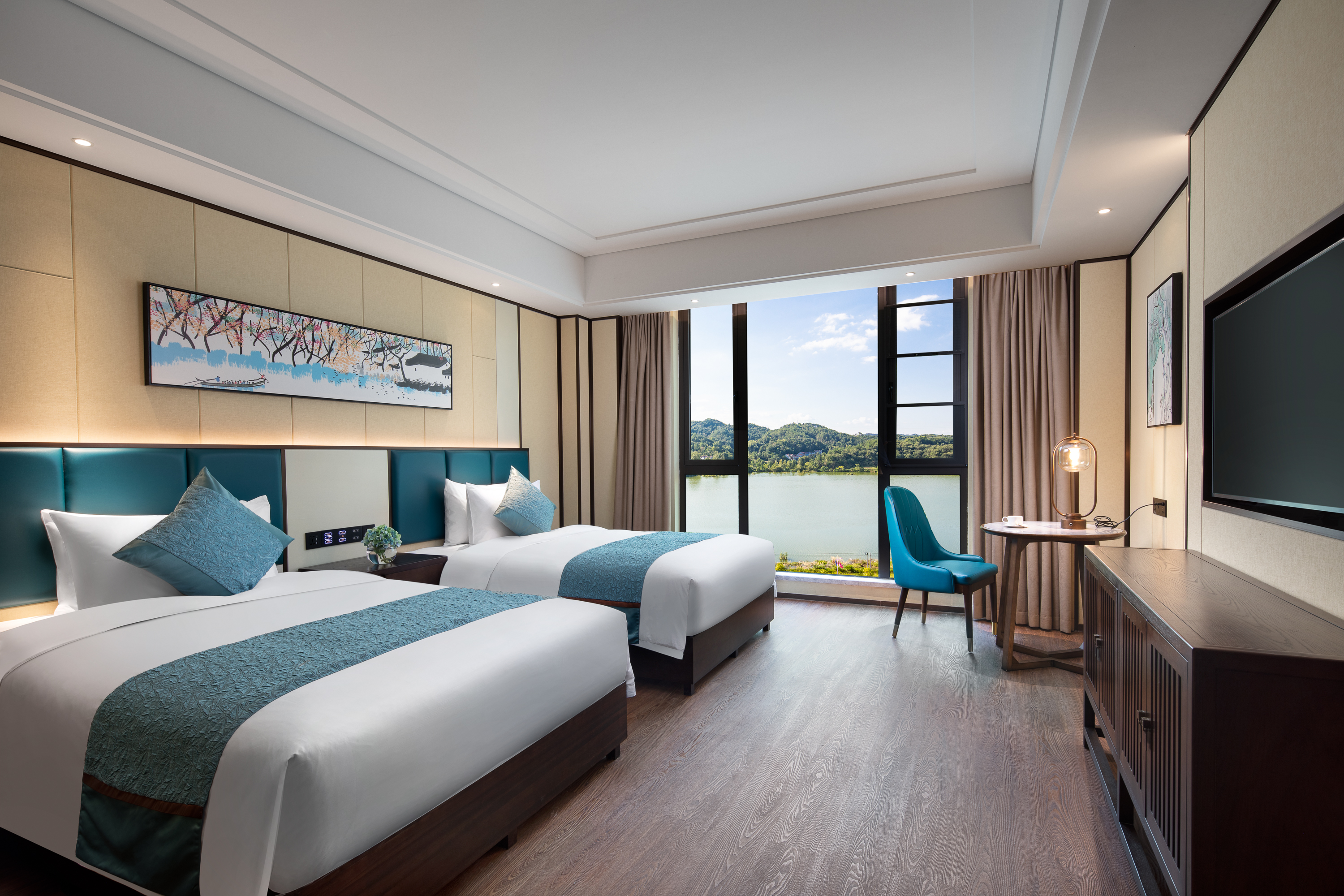 Guest room at the Ramada by Wyndham Yingshan Jiulongwan Resort in Huanggang, Other than US/Canada