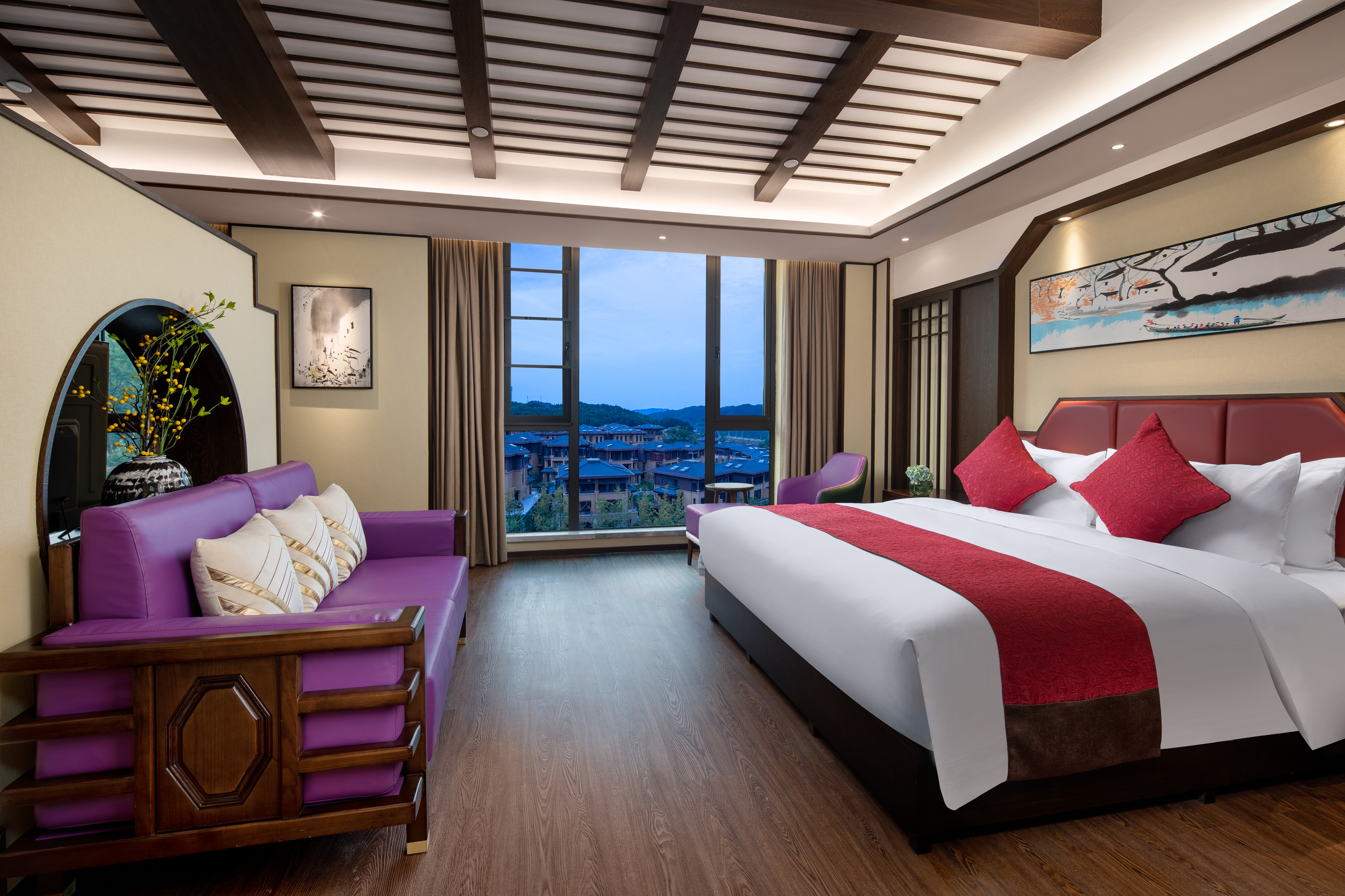Guest room at the Ramada by Wyndham Yingshan Jiulongwan Resort in Huanggang, Other than US/Canada