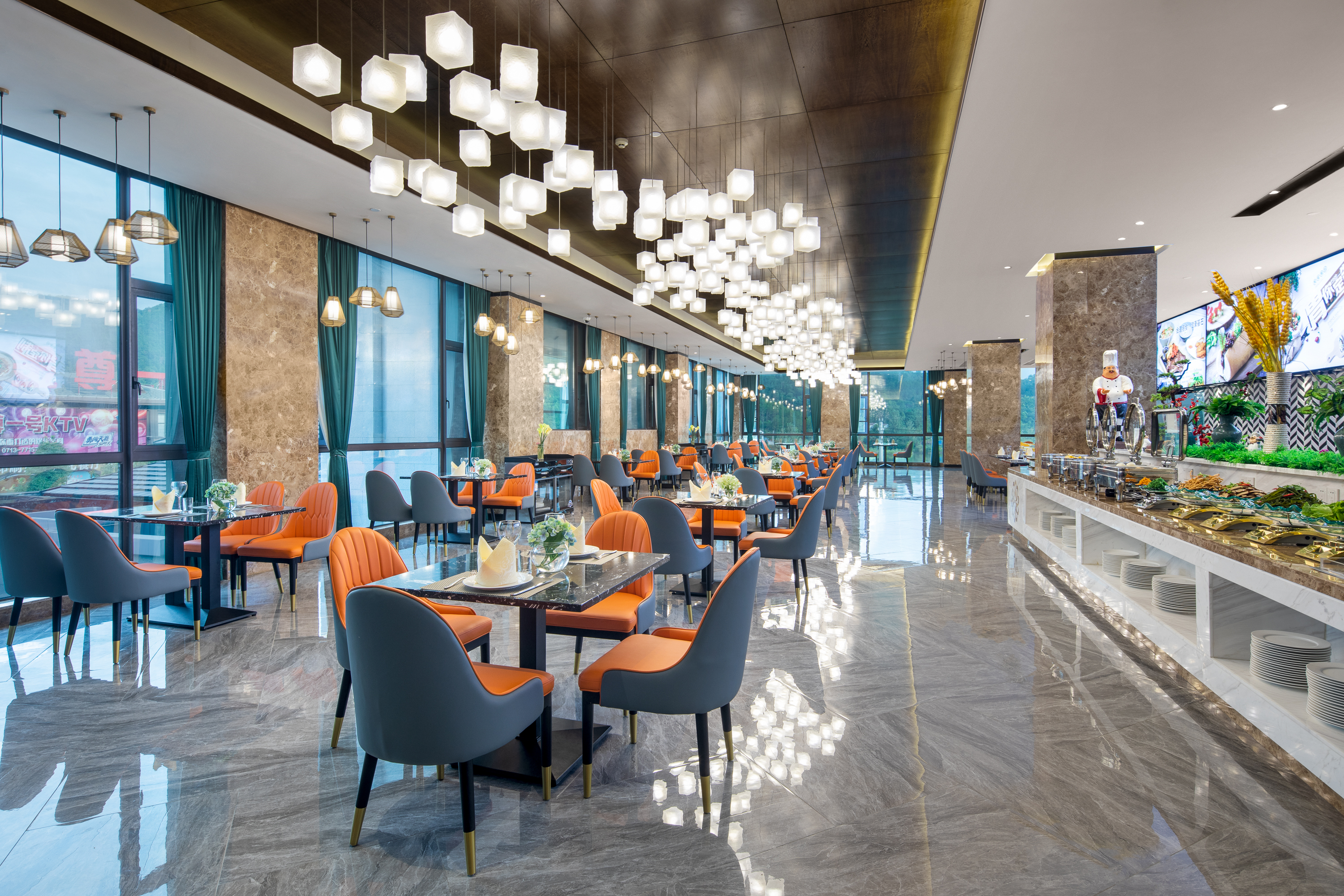 Ramada by Wyndham Yingshan Jiulongwan Resort restaurant in Huanggang, Other than US/Canada