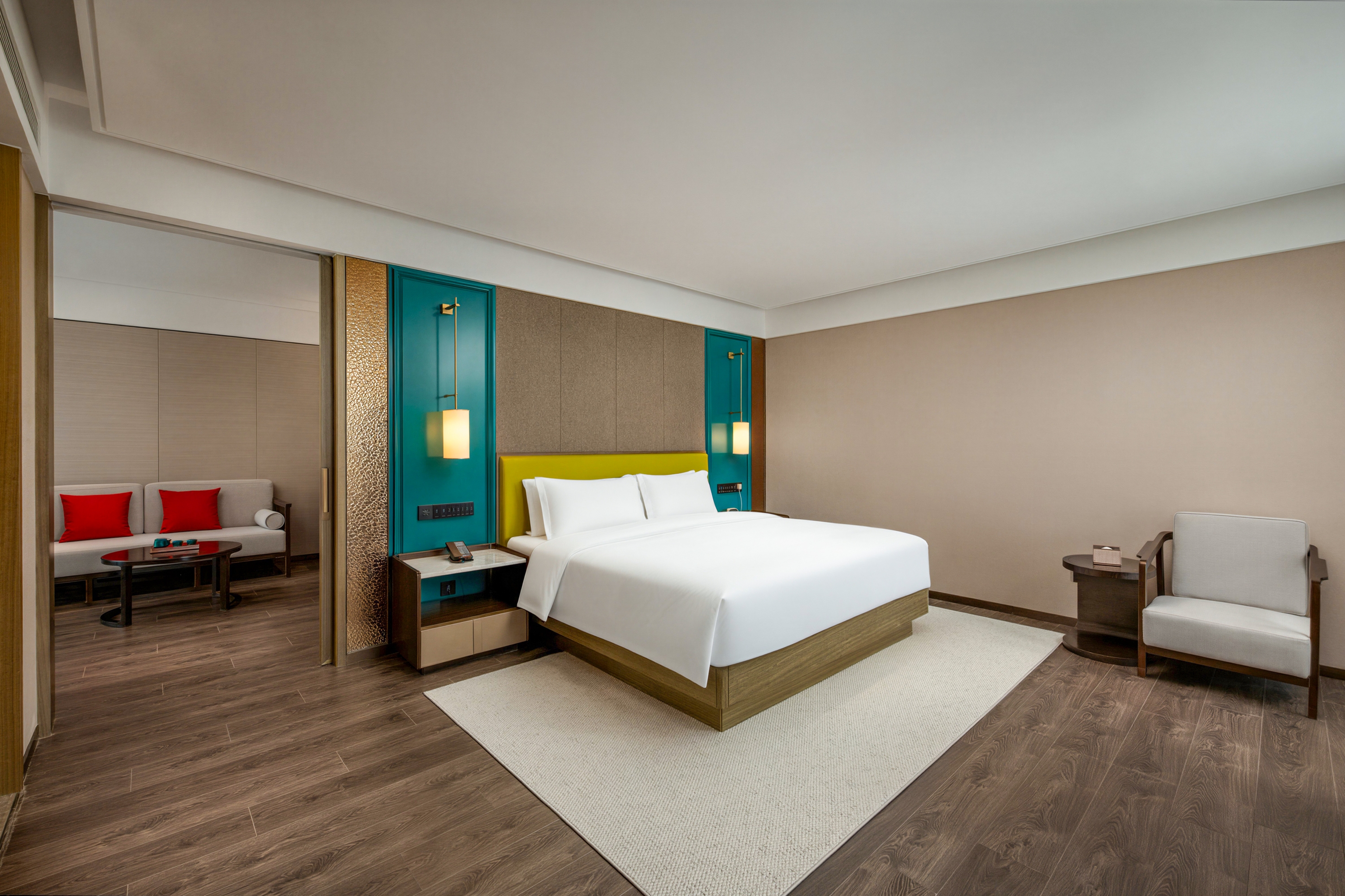Guest room at the Ramada Plaza by Wyndham Jinan West Railway Station in Jinan, Other than US/Canada