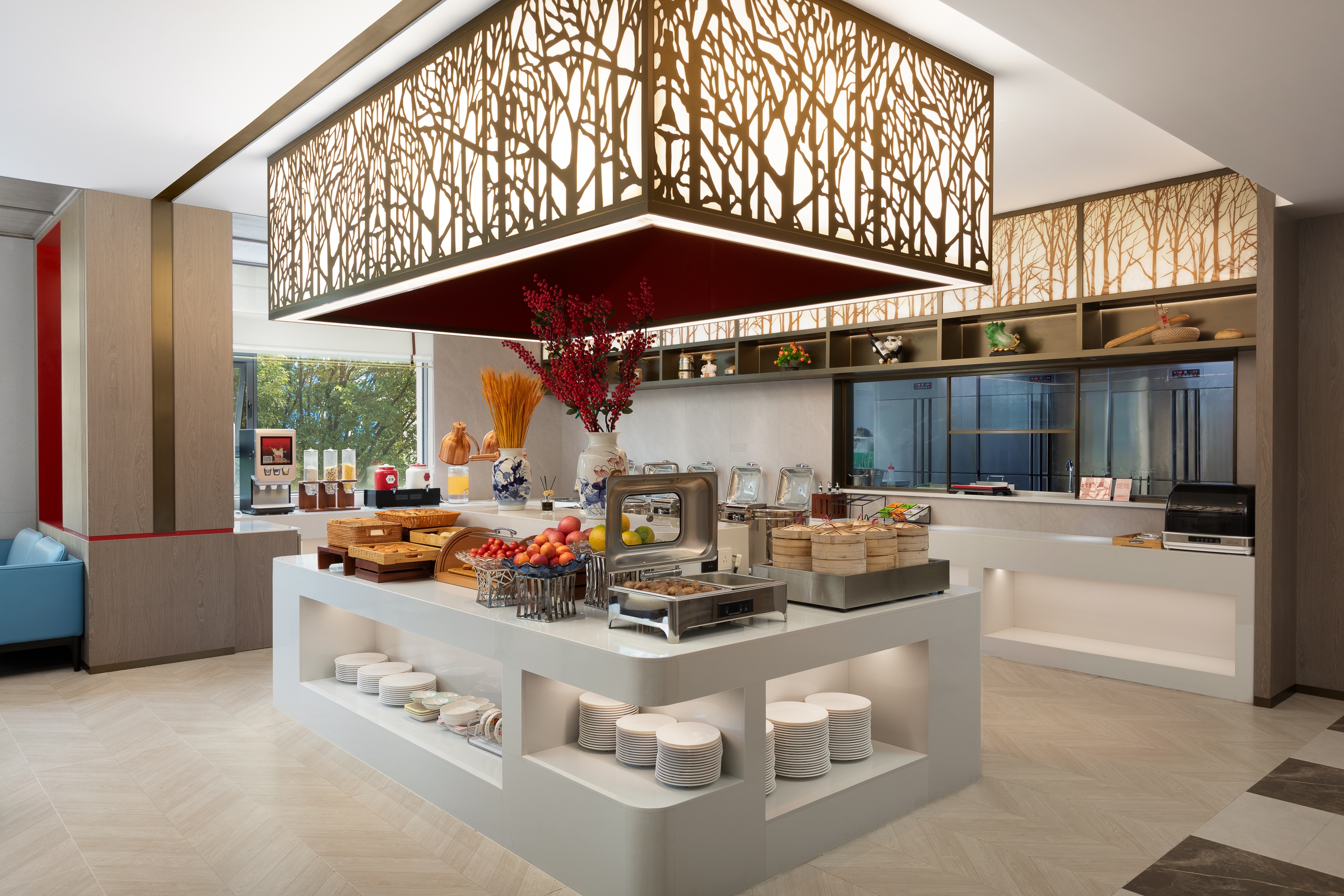 Ramada Encore by Wyndham Kunming Jingkai restaurant breakfast area close up in Kunming, Other than US/Canada