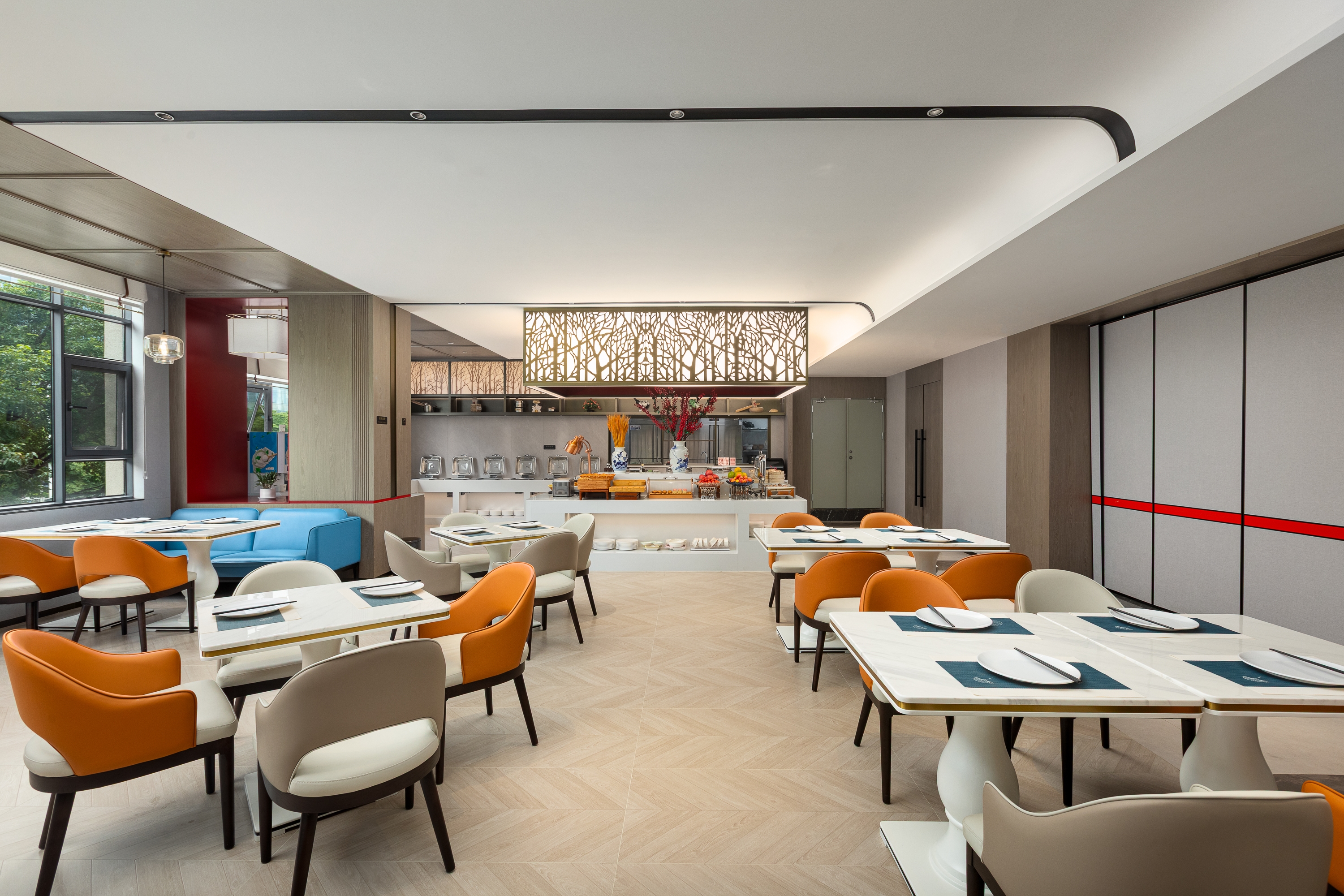 Ramada Encore by Wyndham Kunming Jingkai restaurant breakfast area close up in Kunming, Other than US/Canada