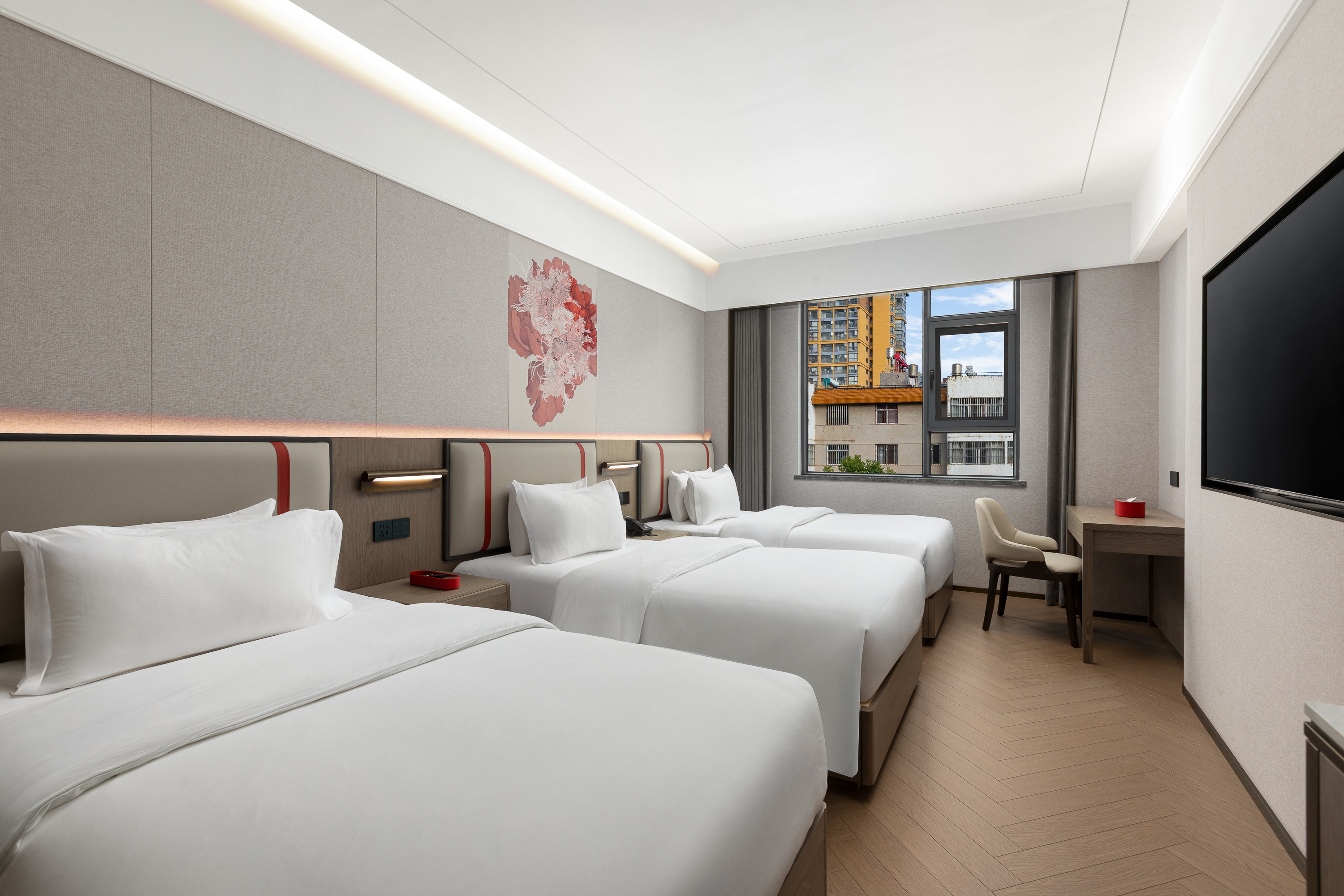 Guest room at the Ramada Encore by Wyndham Kunming Jingkai in Kunming, Other than US/Canada