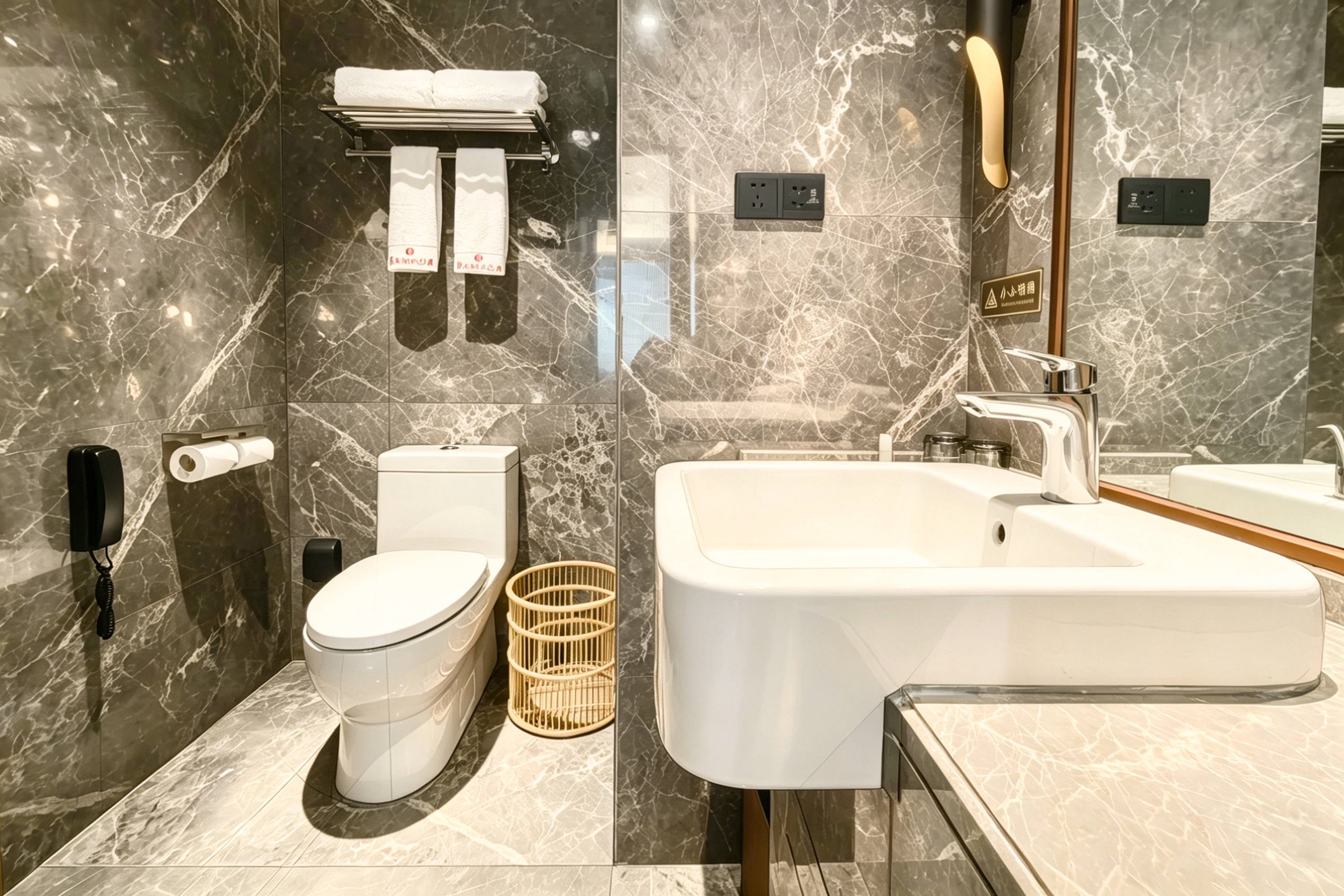 Guest room bath at the Ramada by Wyndham Leshan in Leshan, Other than US/Canada